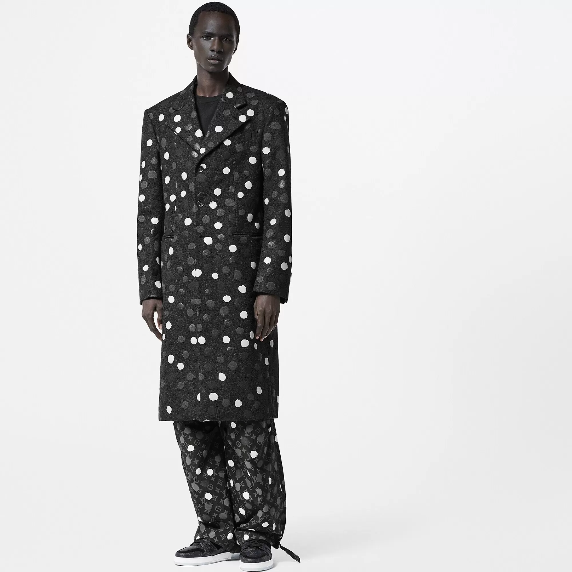 Cheap Louis Vuitton Lv X Yk Painted Dots Printed Coat