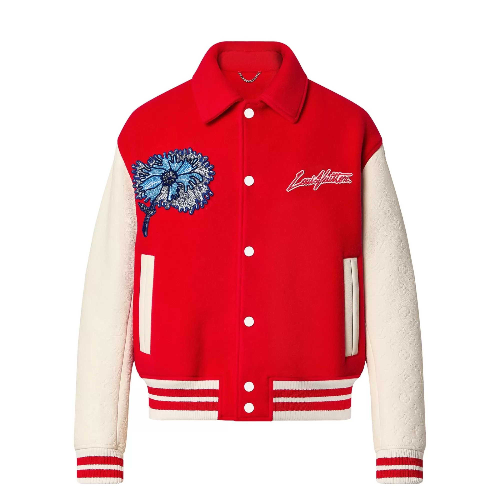 Store Louis Vuitton Lv X Yk Psychedelic Flower Embroidered Varsity Blouson