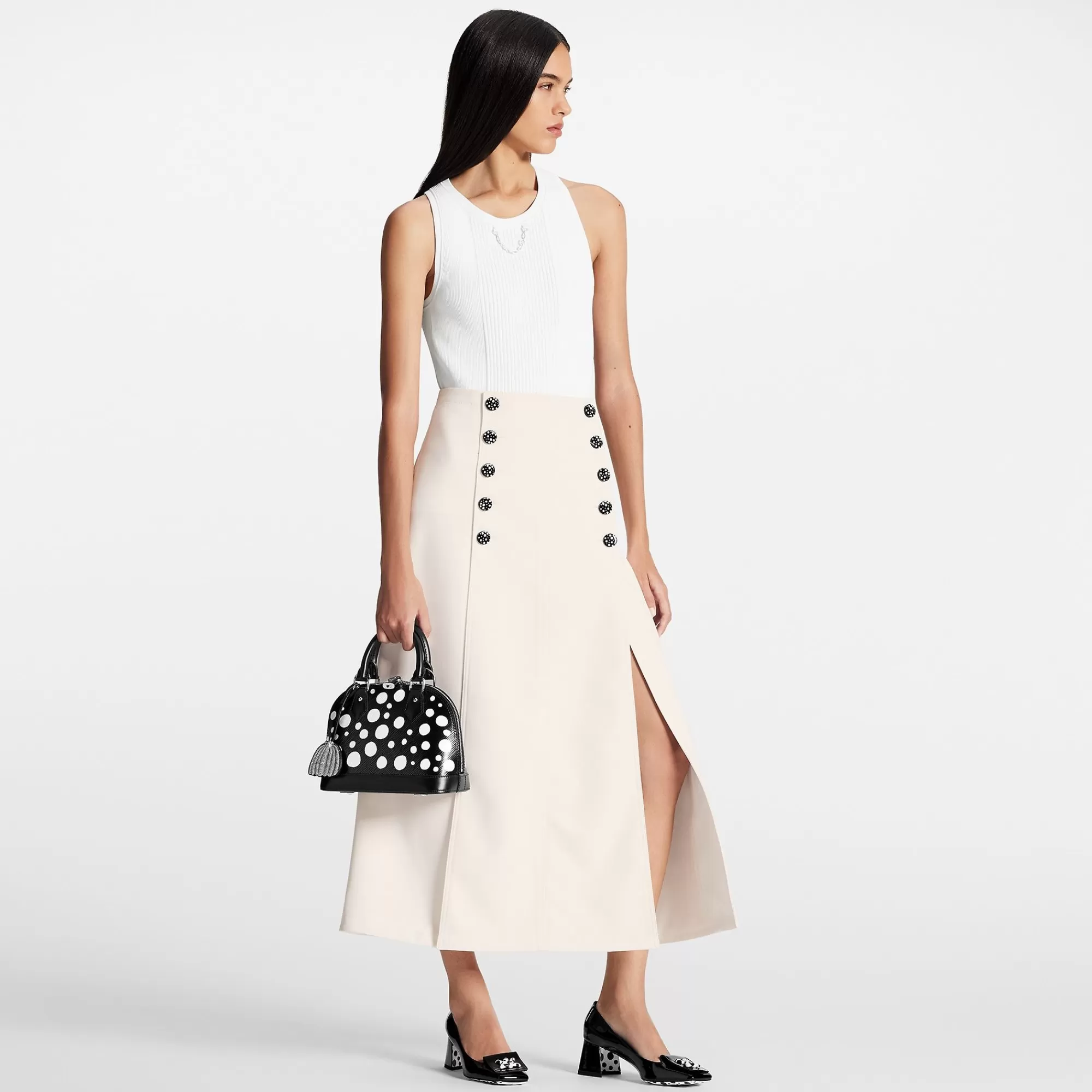 Fashion Louis Vuitton Lv X Yk Technical Gabardine Midi Skirt