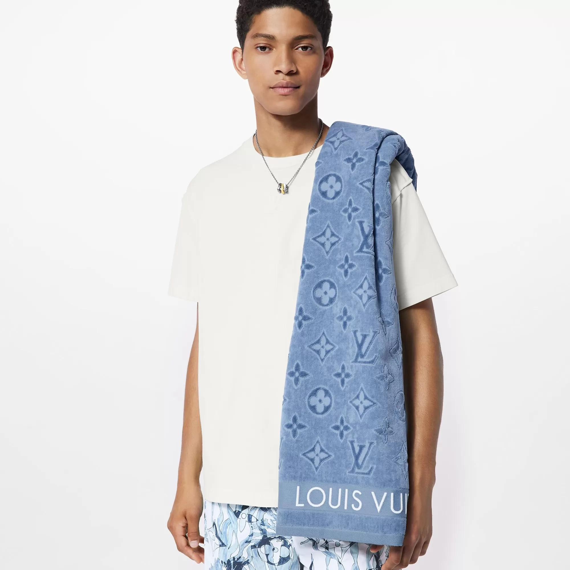 Sale Louis Vuitton Lvacation Beach Towel Grey Blue
