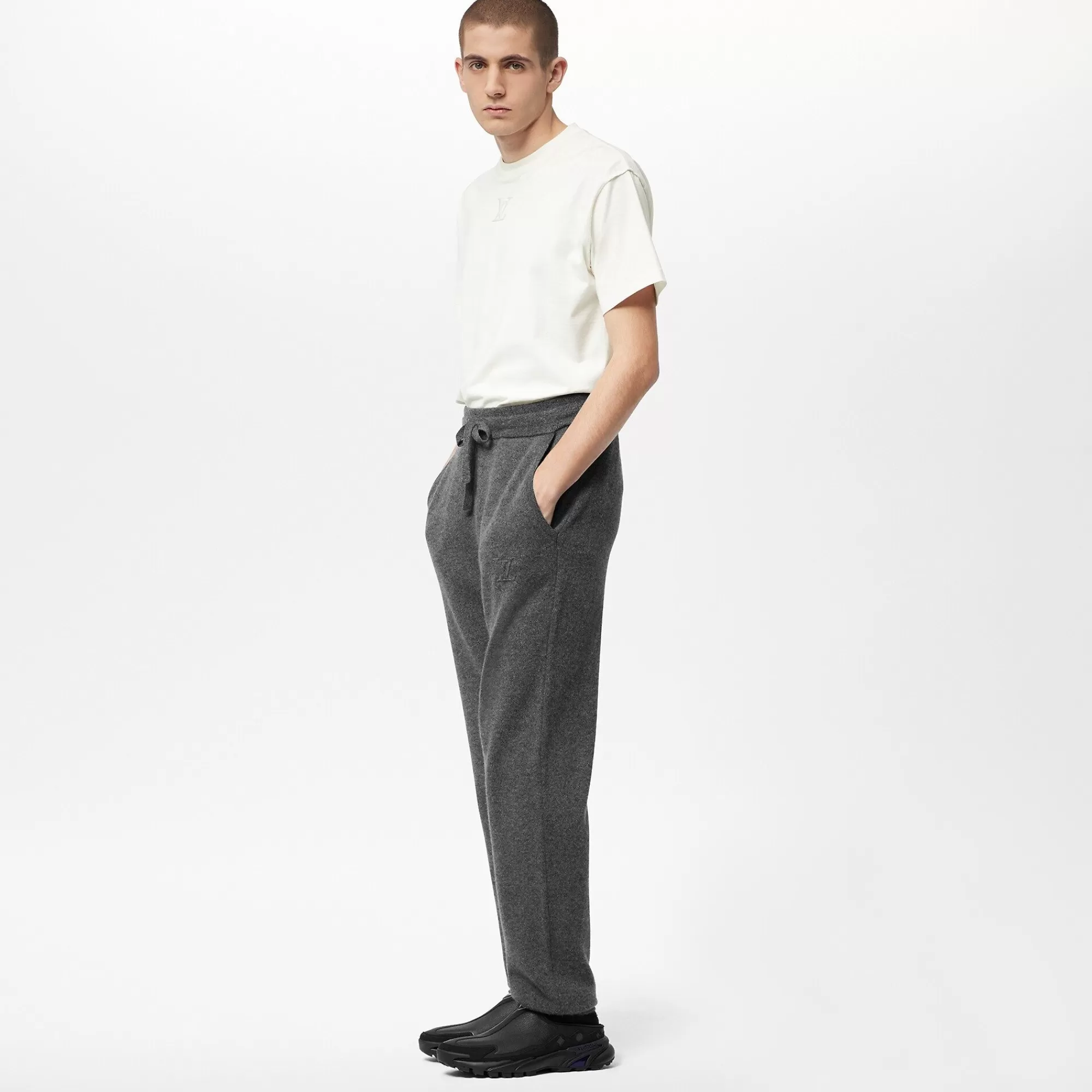 Clearance Louis Vuitton Lvse Inside Out Cashmere Pants Light Grey