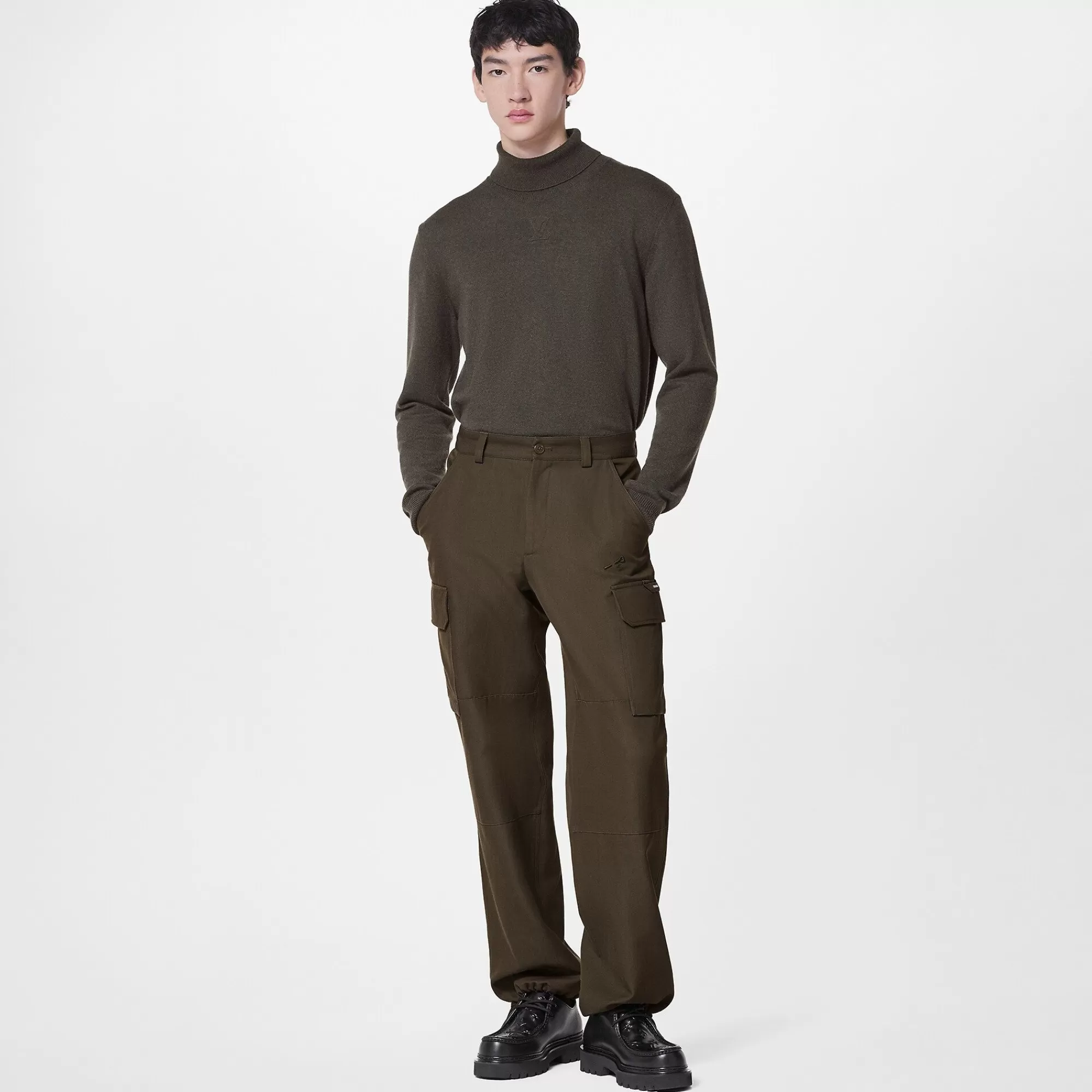 Clearance Louis Vuitton Lvse Lv Embossed Turtle Neck Khaki