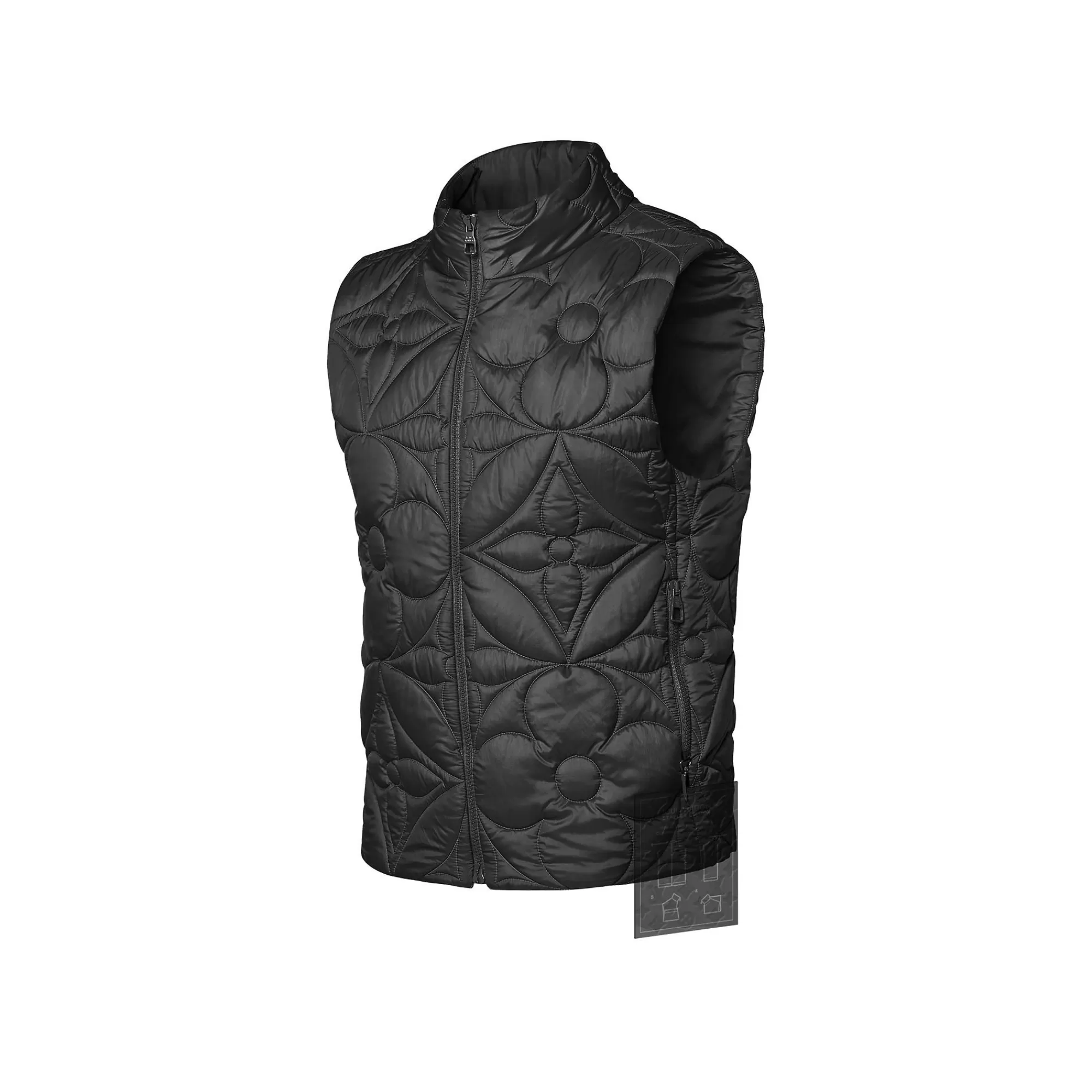 Best Sale Louis Vuitton Lvse Padded Monogram Flower Gilet Black