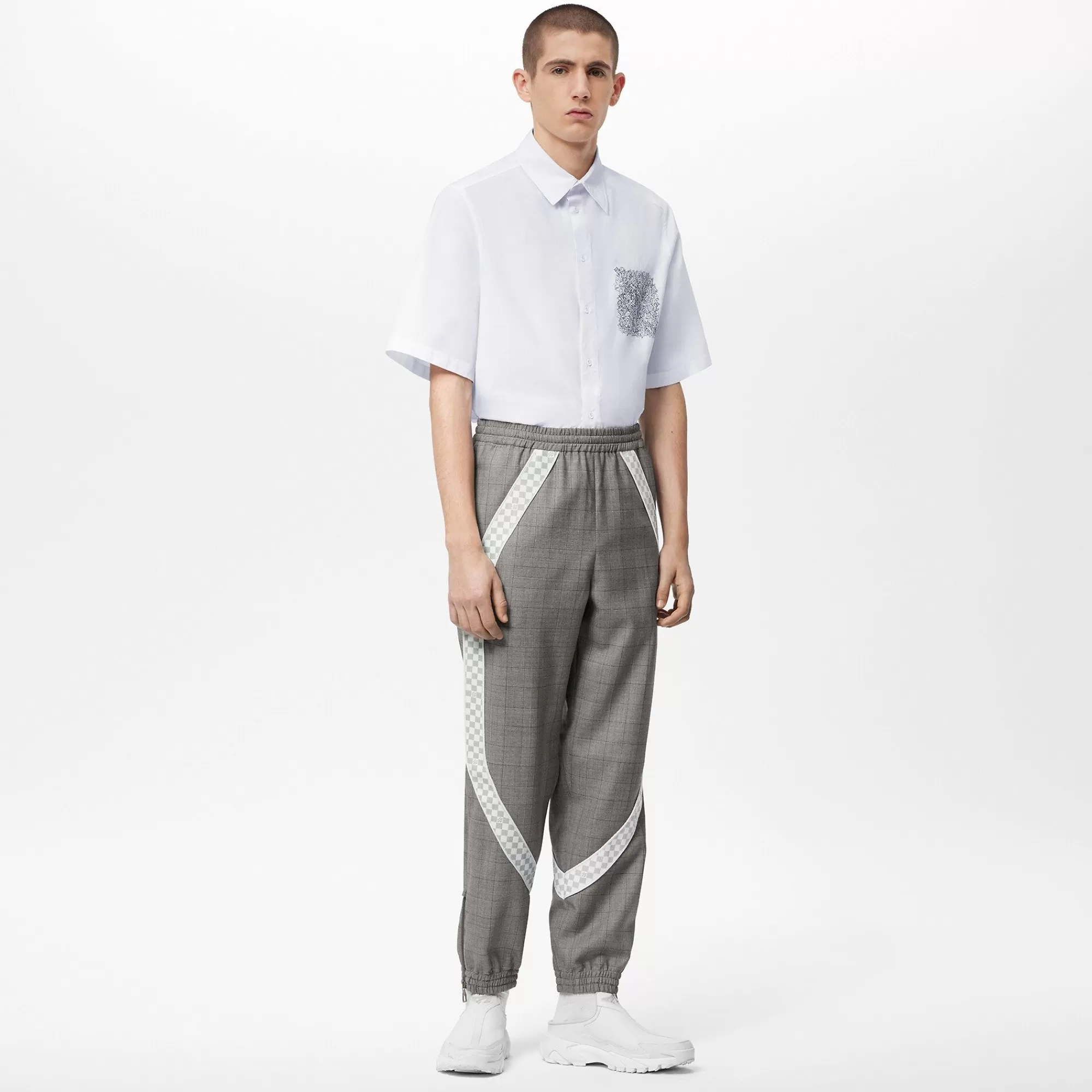 Cheap Louis Vuitton Lvse Placed Embroidery Short-Sleeved Shirt