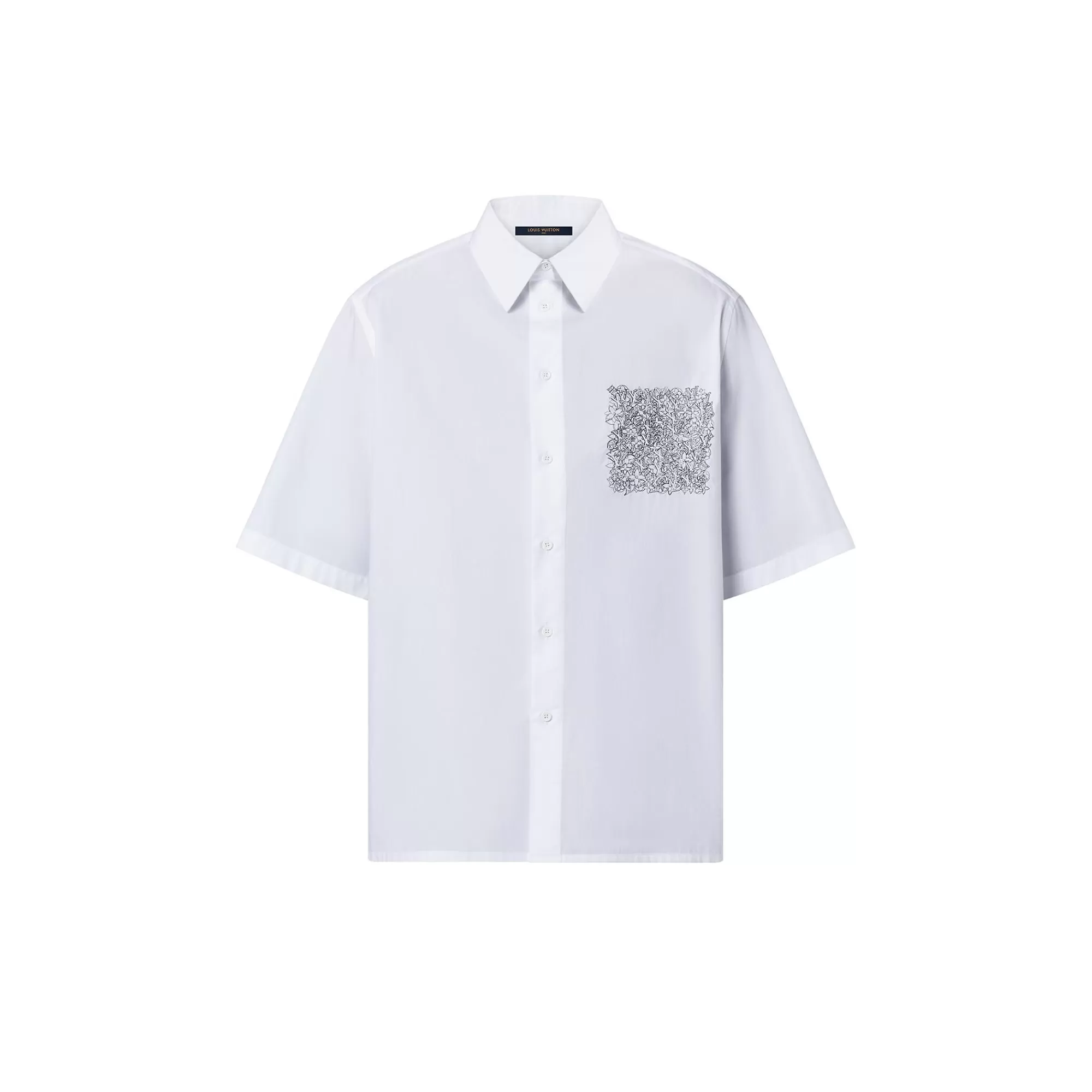 Cheap Louis Vuitton Lvse Placed Embroidery Short-Sleeved Shirt