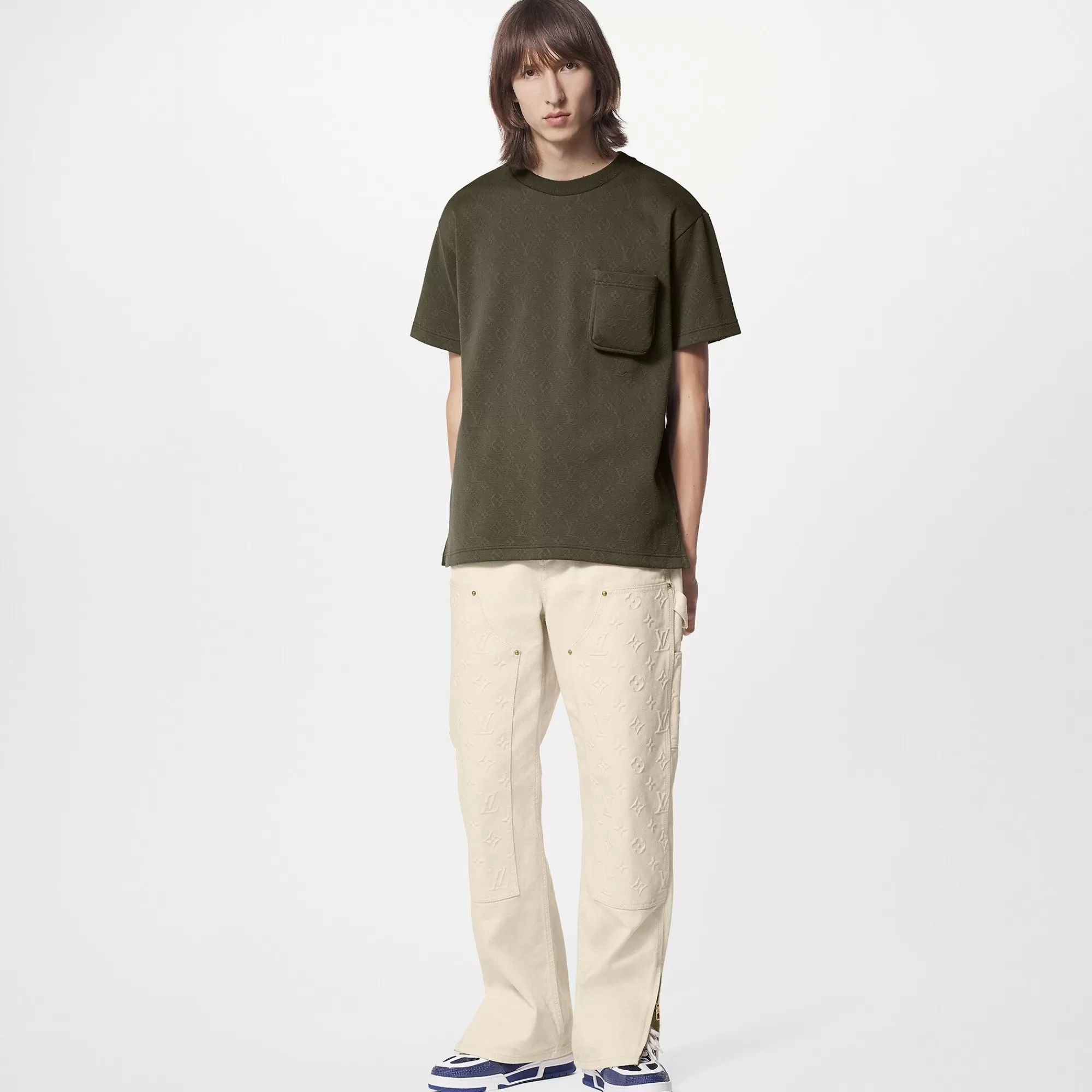 Cheap Louis Vuitton Lvse Signature 3D Pocket Monogram Tshirt Khaki
