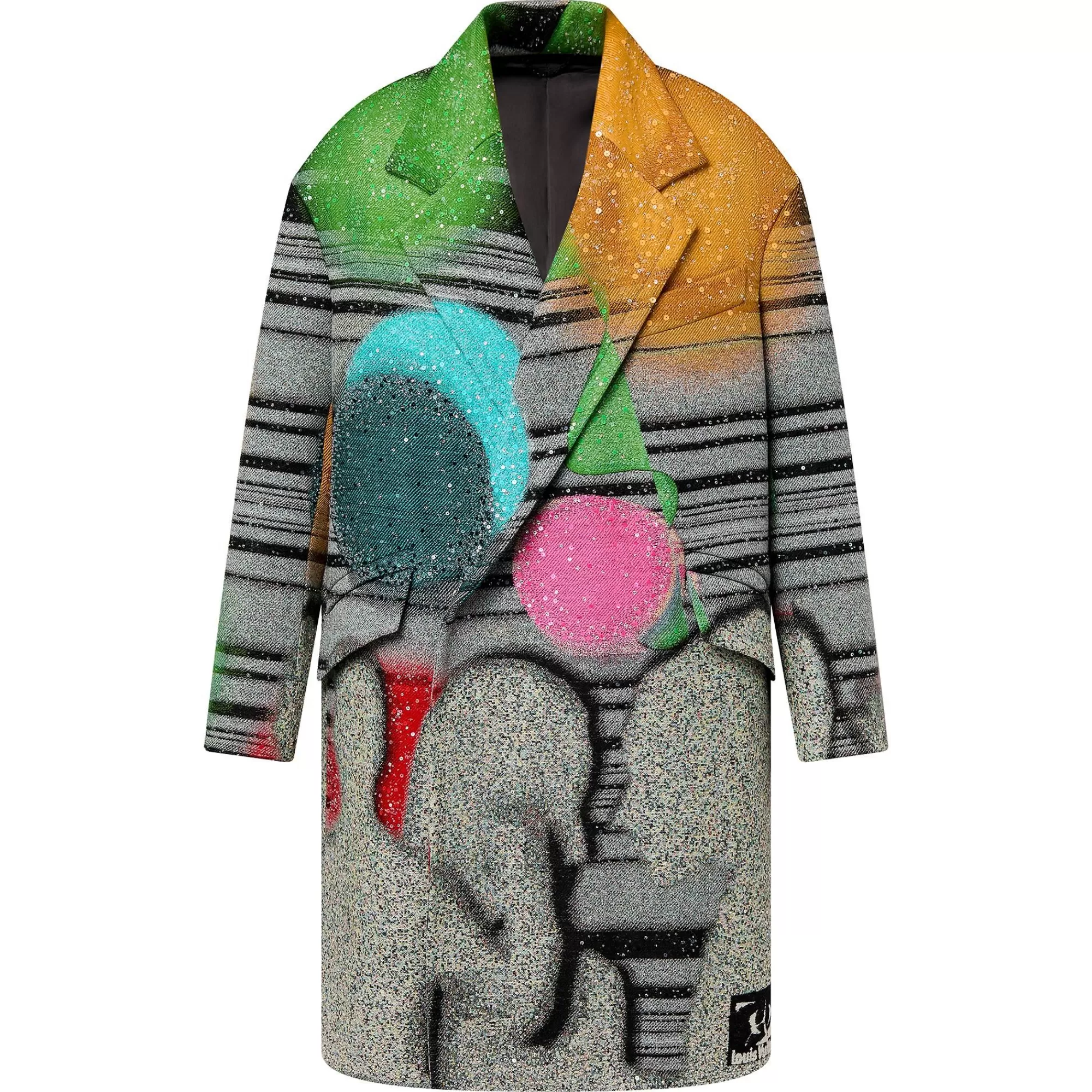 Best Sale Louis Vuitton Made To Order Embroidered Jacquard Wool Coat