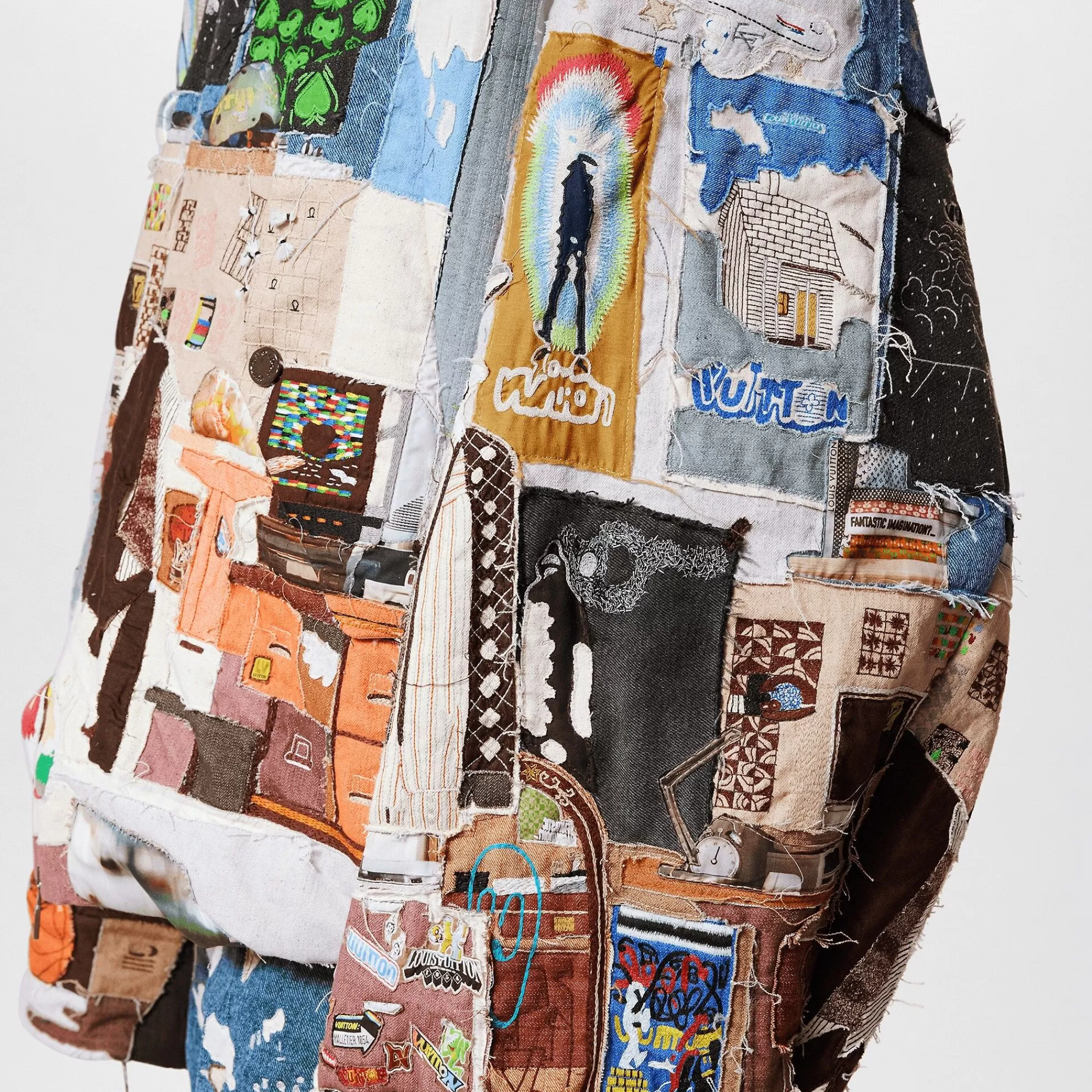 Shop Louis Vuitton Made To Order Patchworked Oversized Hooded Blouson