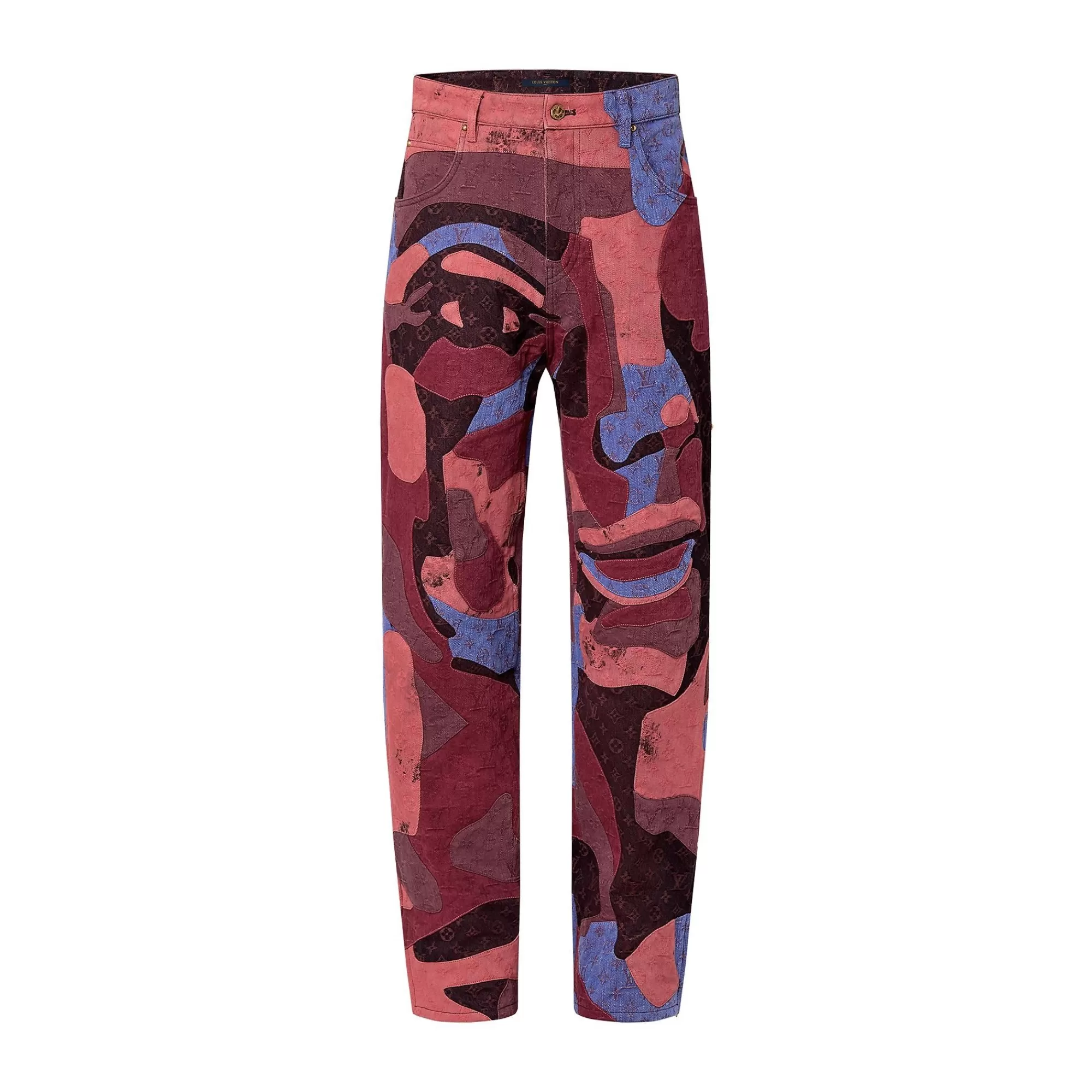 Store Louis Vuitton Made To Order Patchworked Portrait Denim Pants