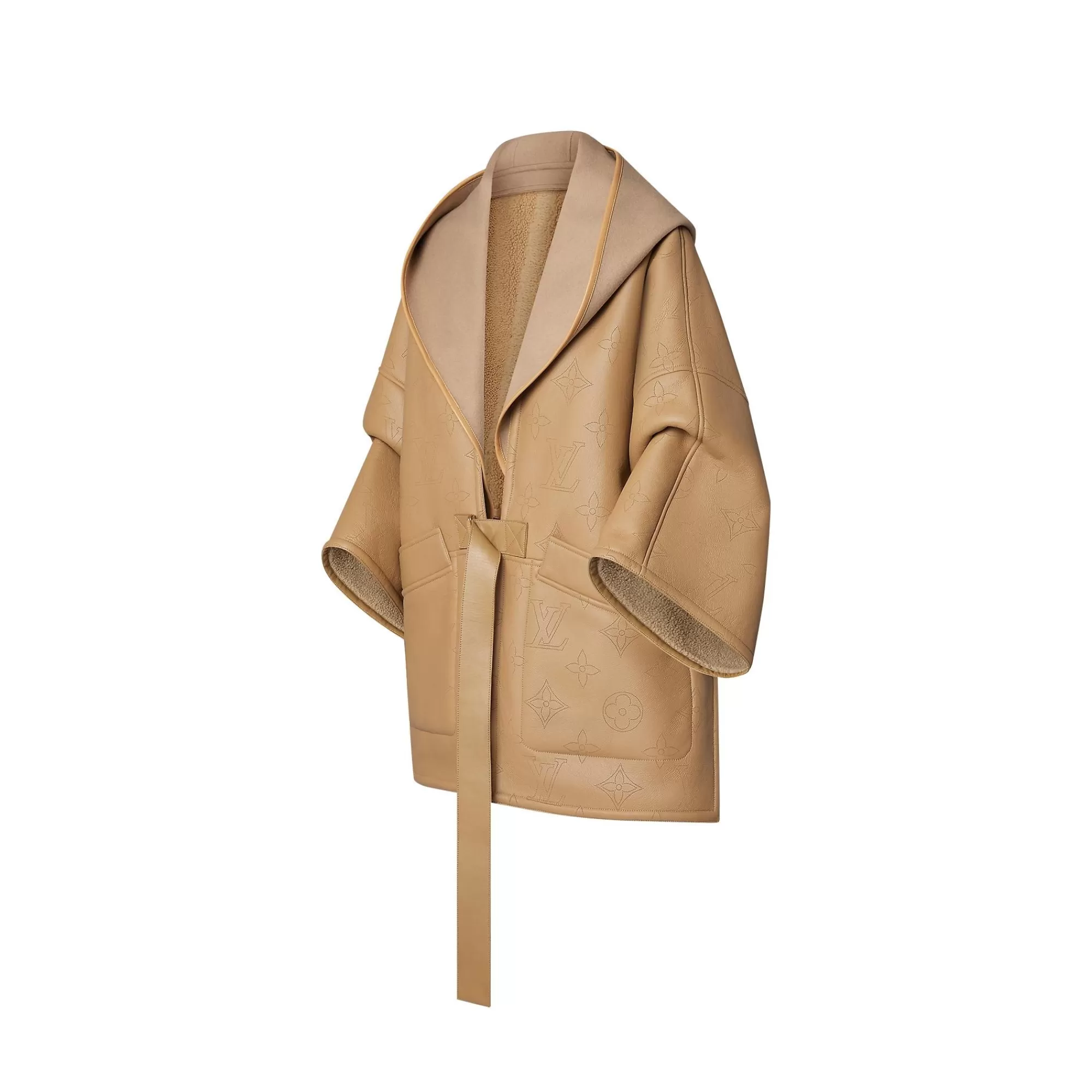 Shop Louis Vuitton Mahina Monogram Shearling Kimono Jacket