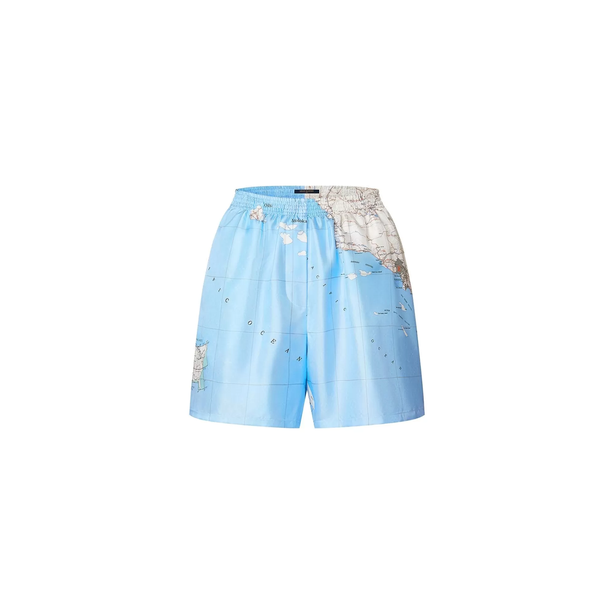 Cheap Louis Vuitton Map Print Pajama Shorts