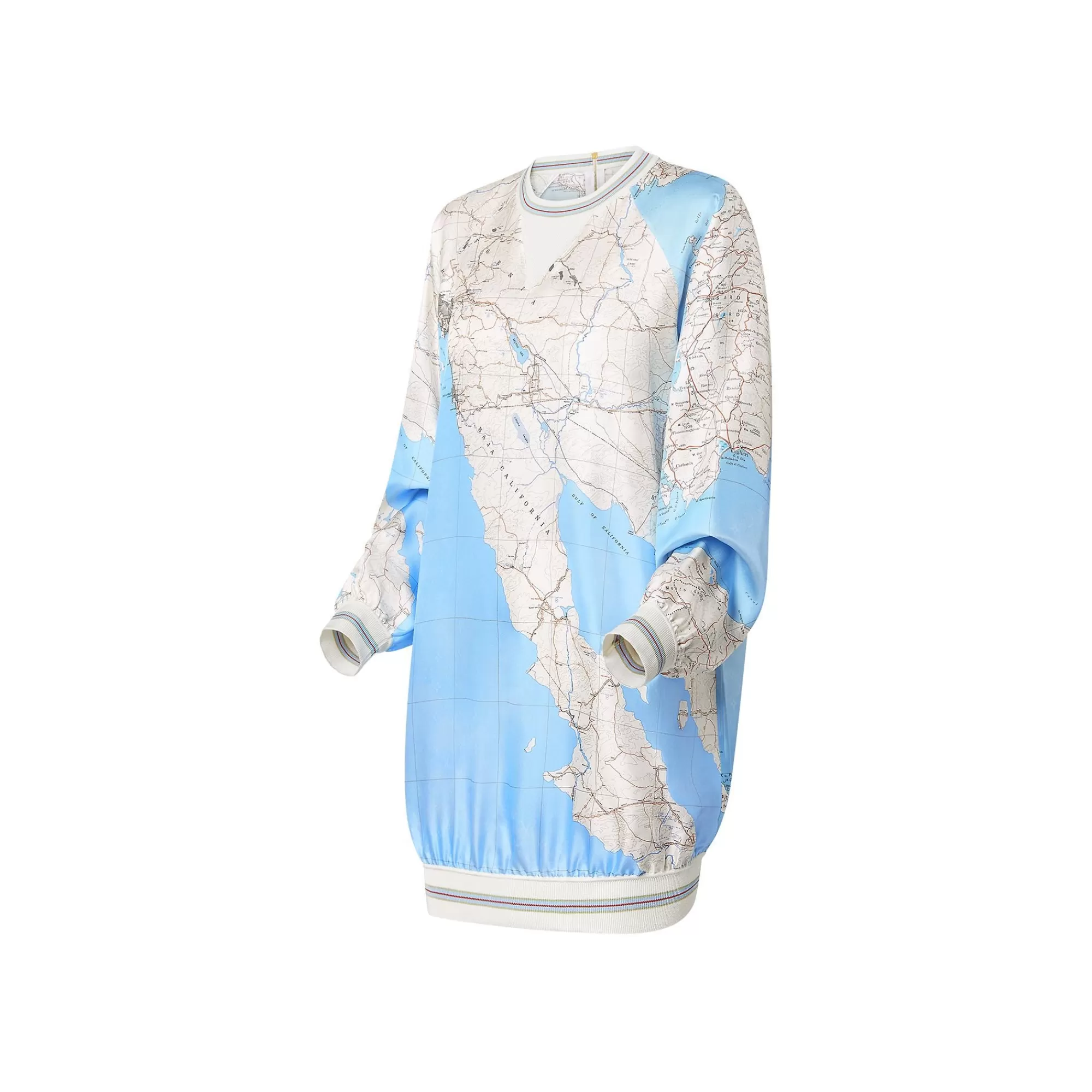 Shop Louis Vuitton Map Print Sporty Sweater Dress