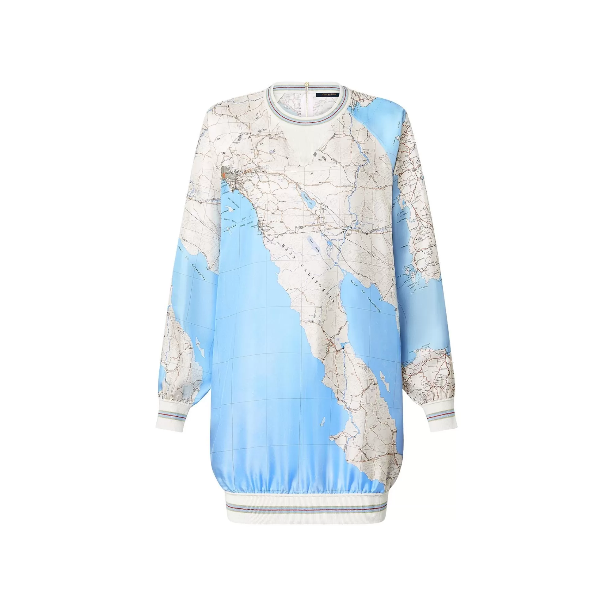 Shop Louis Vuitton Map Print Sporty Sweater Dress