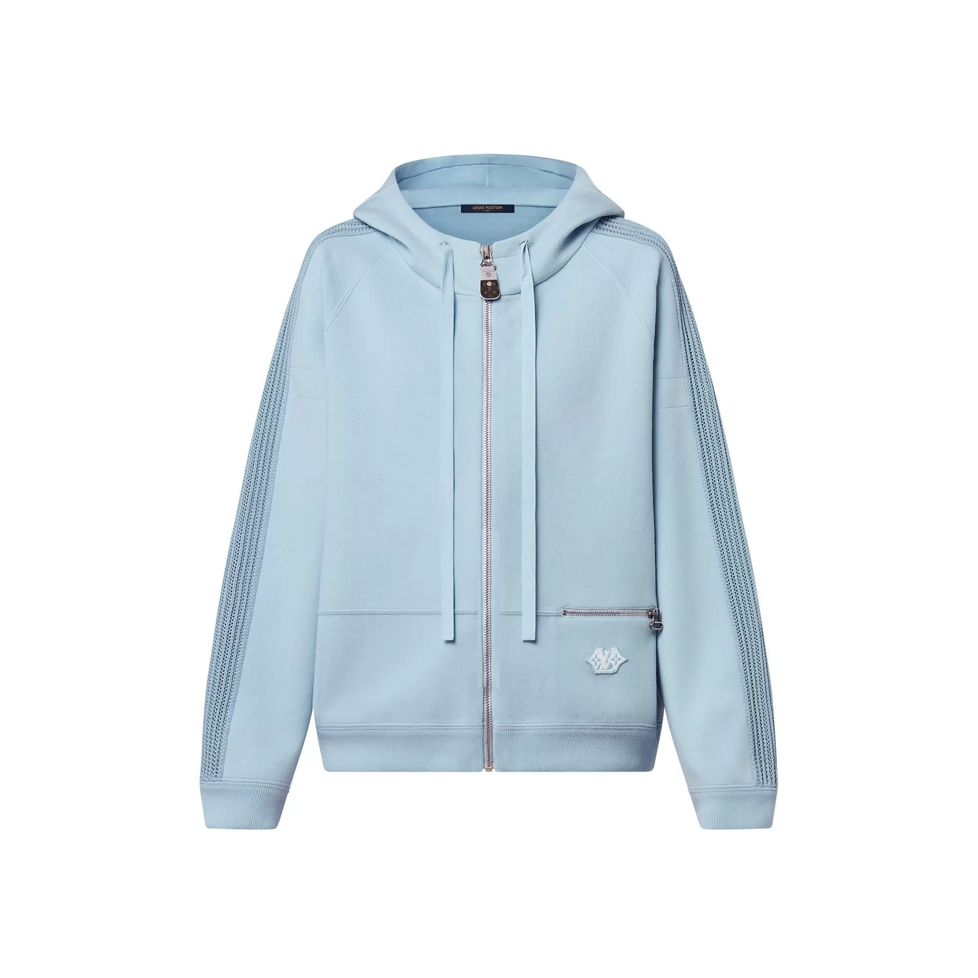 Clearance Louis Vuitton Mesh Accent Hoodie Bleu Glacier