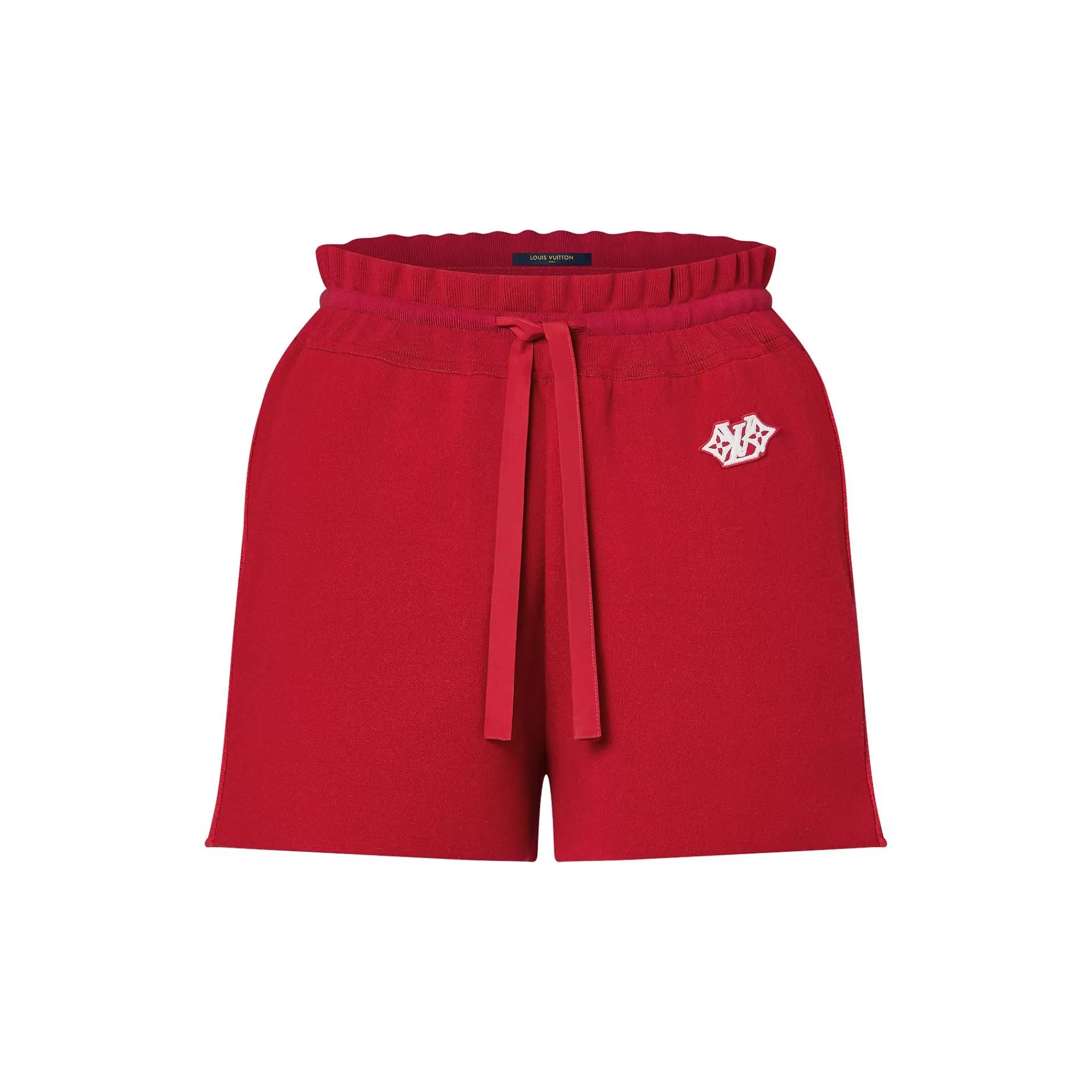 Shop Louis Vuitton Mesh Accent Mini Shorts Rio Red