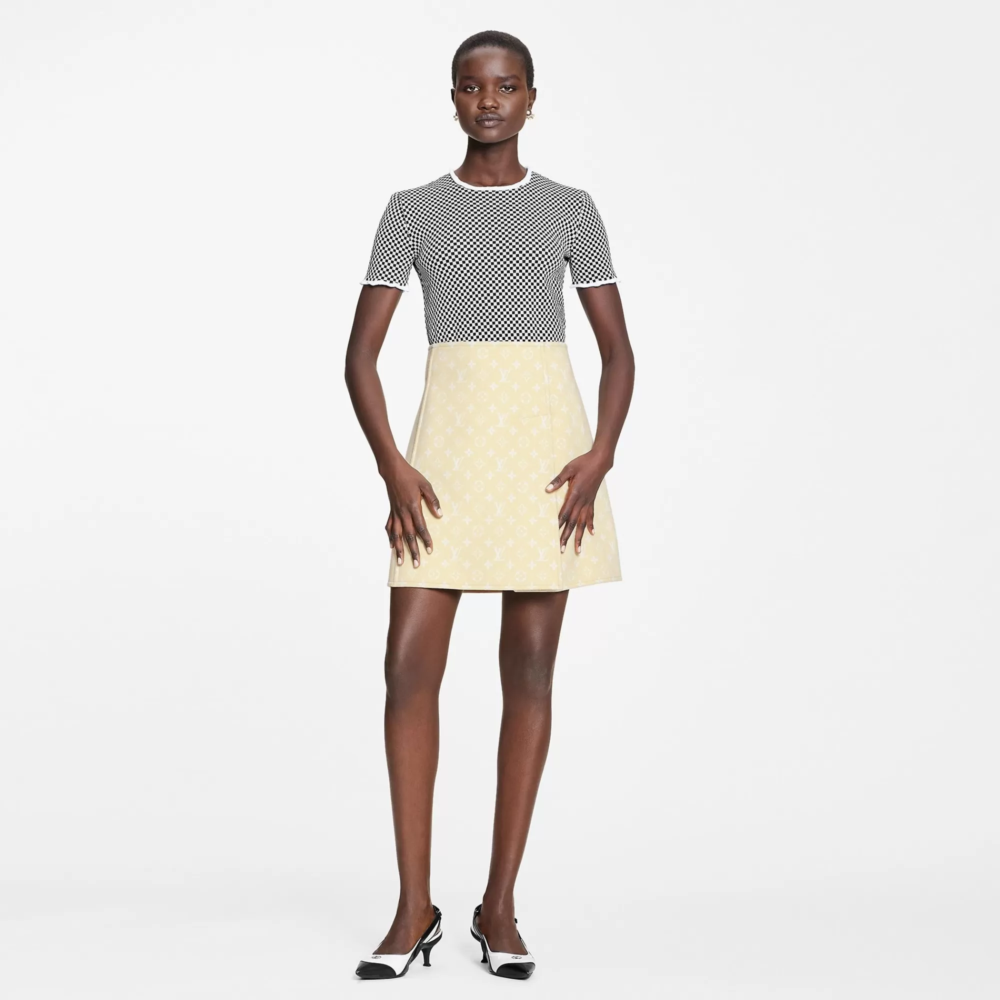 Clearance Louis Vuitton Micro Check Knit Top