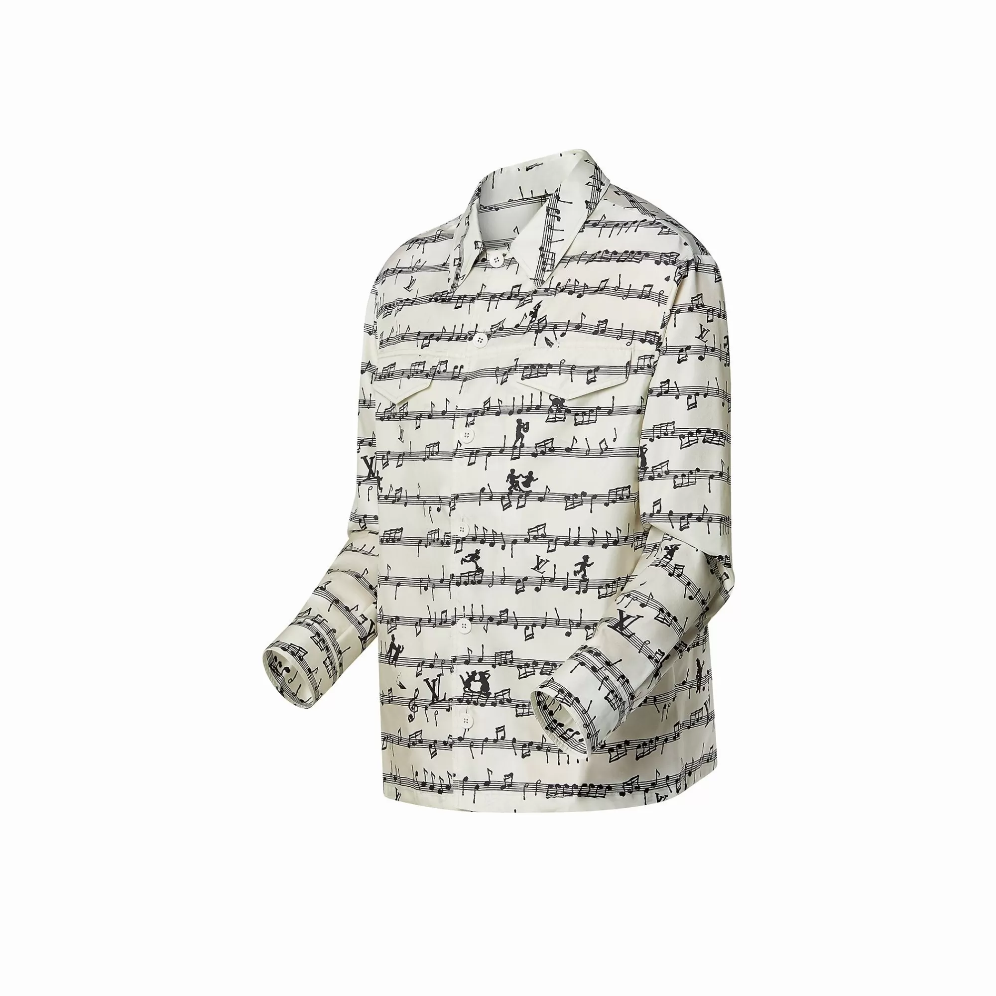 Best Sale Louis Vuitton Military Silk Shirt