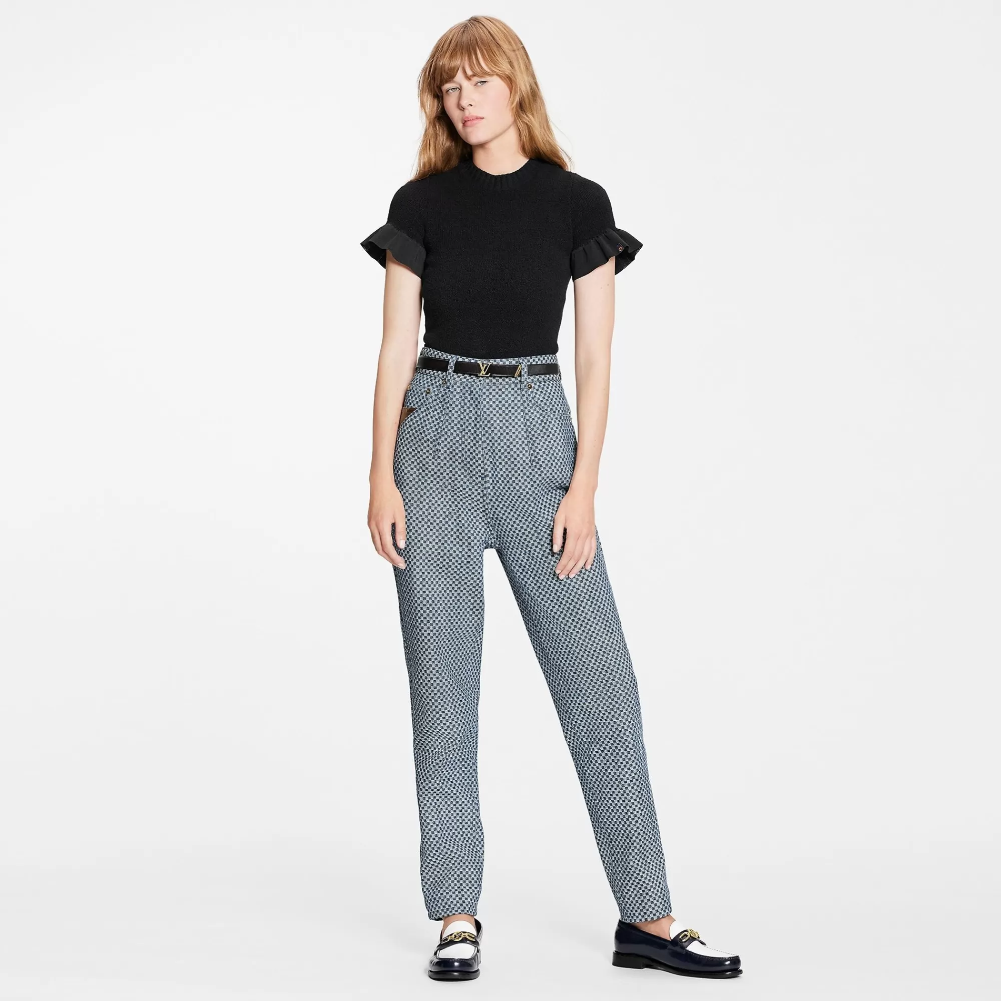 Cheap Louis Vuitton Mini Checkerboard Denim Carrot Pants