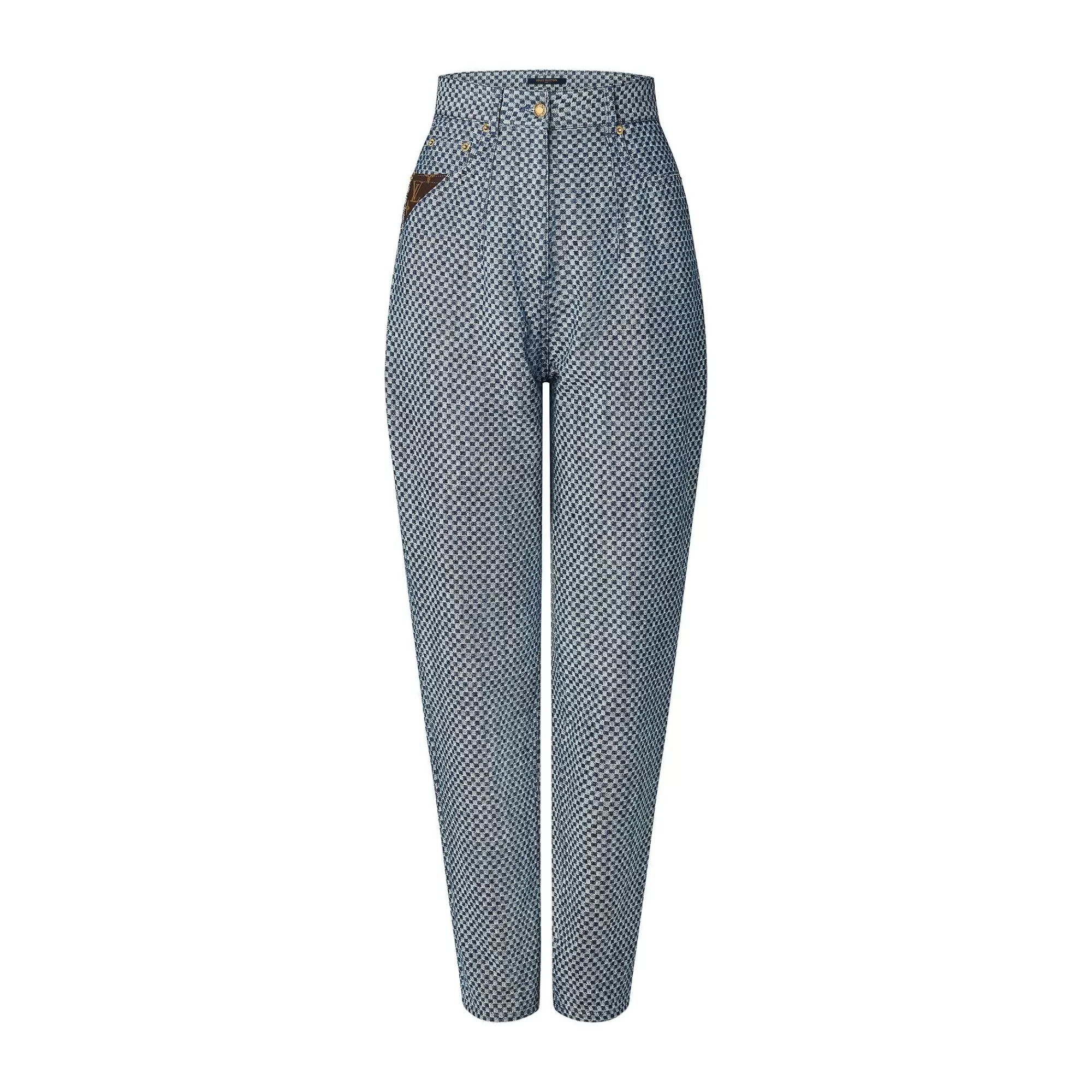 Cheap Louis Vuitton Mini Checkerboard Denim Carrot Pants