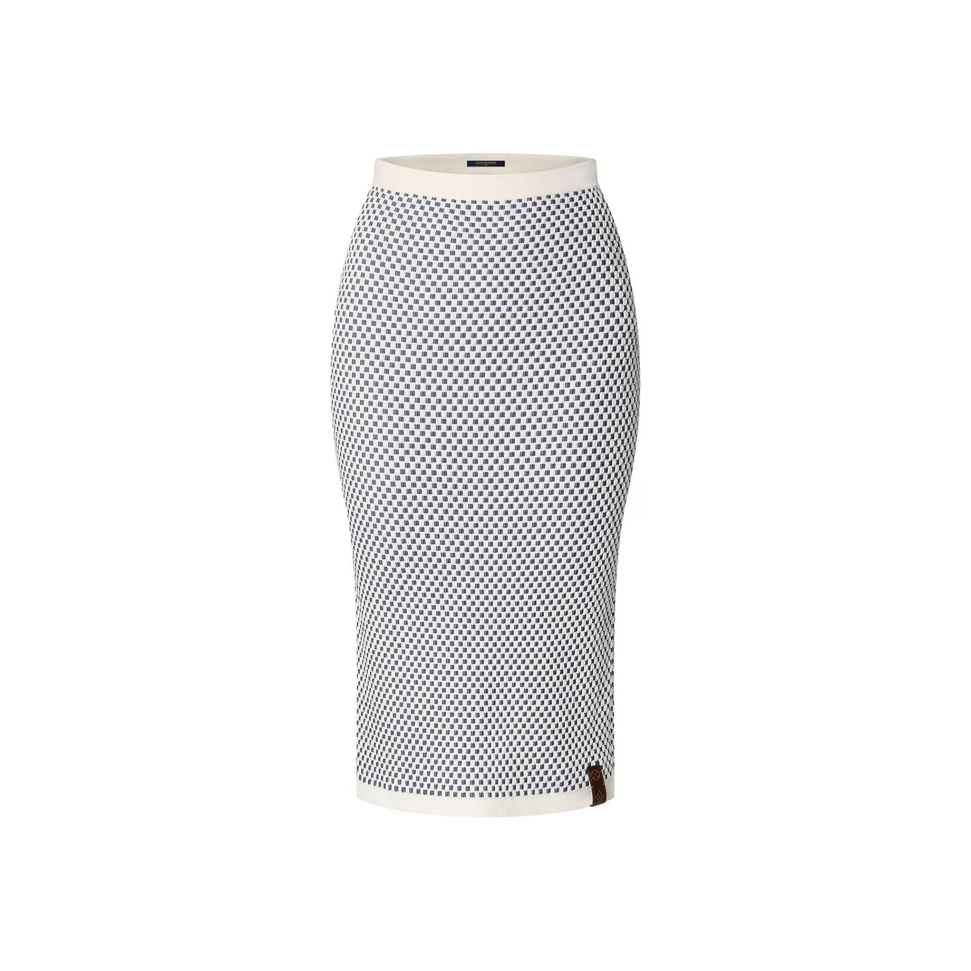 Best Sale Louis Vuitton Mini Checkerboard Knit Skirt White