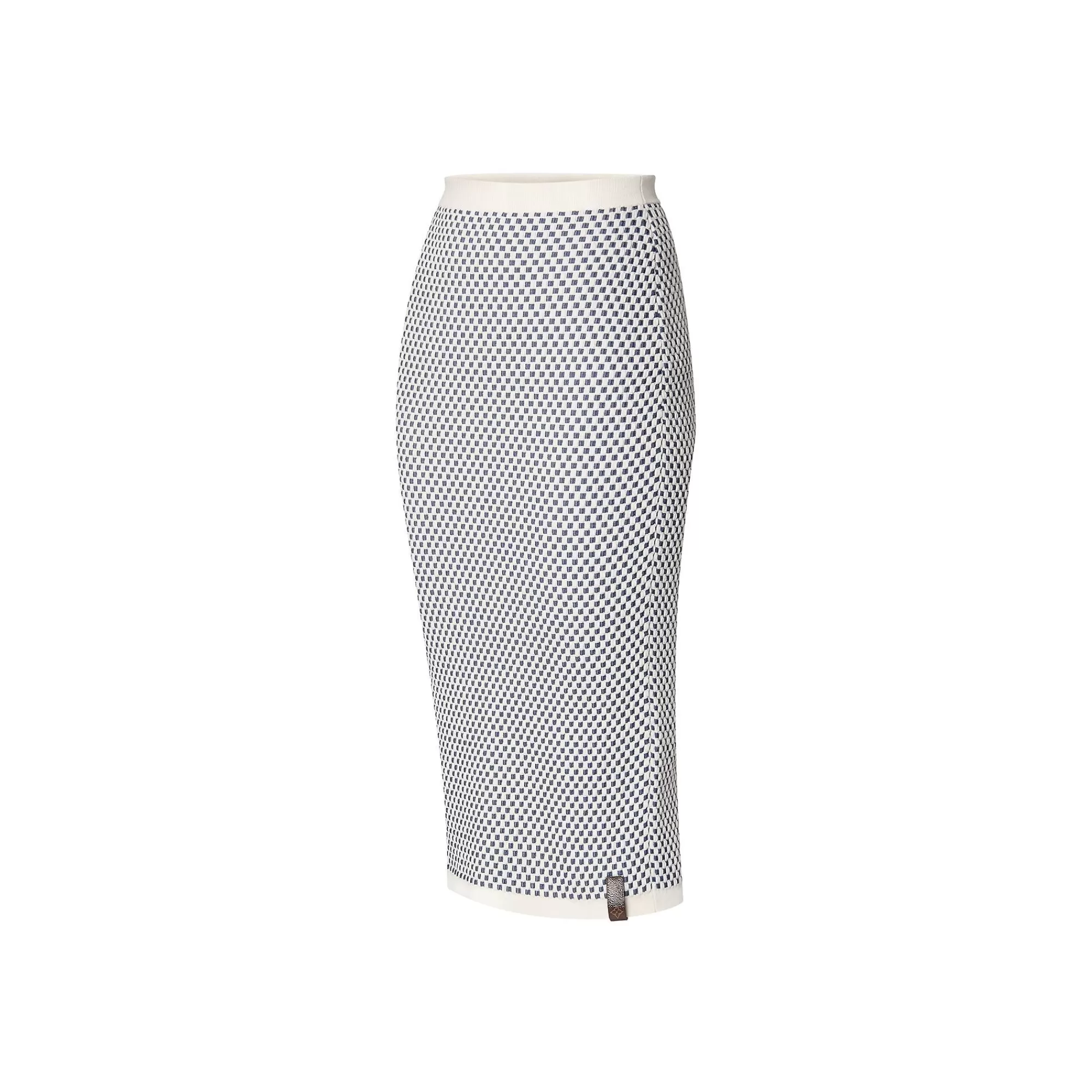 Best Sale Louis Vuitton Mini Checkerboard Knit Skirt White