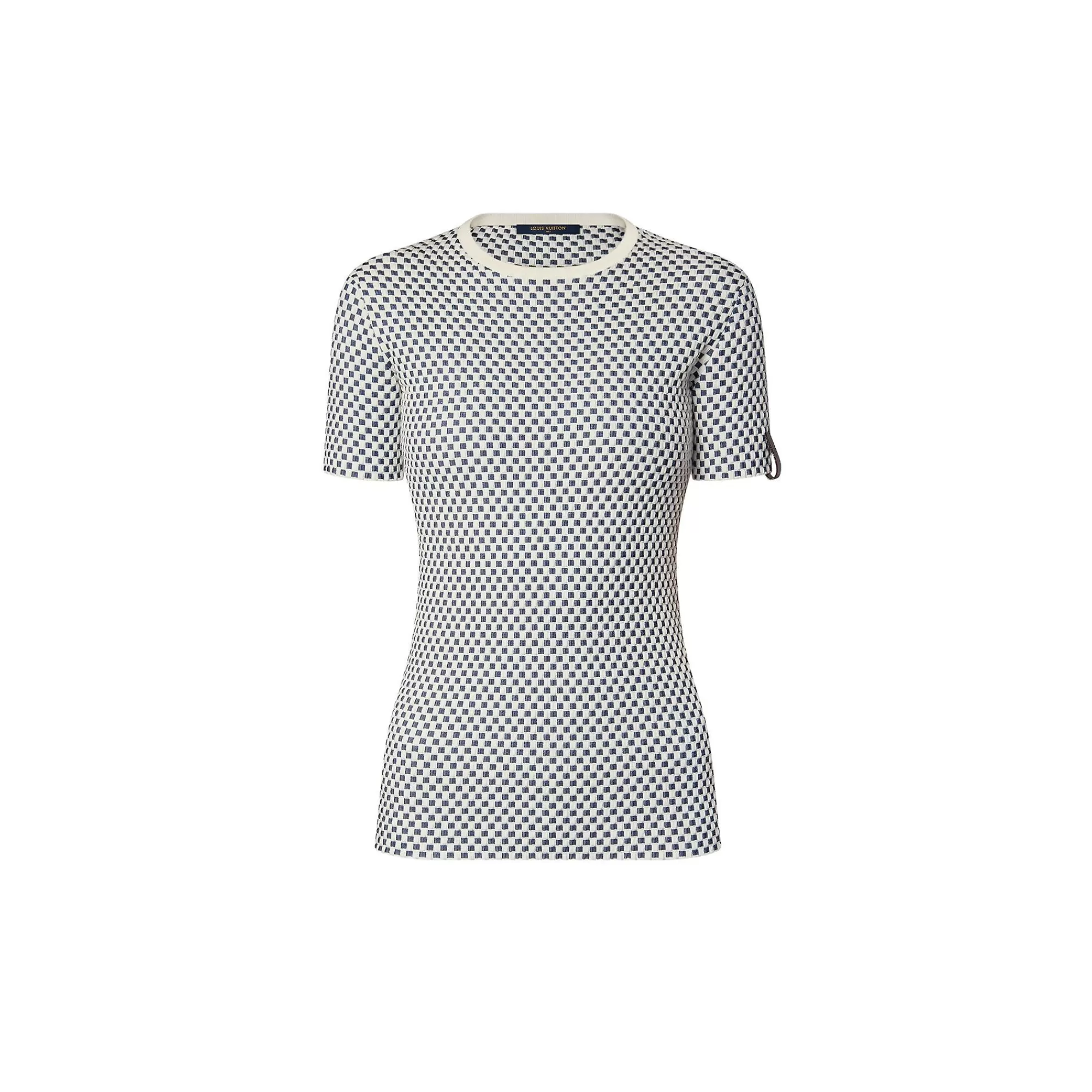 New Louis Vuitton Mini Checkerboard Knit Top Milk White