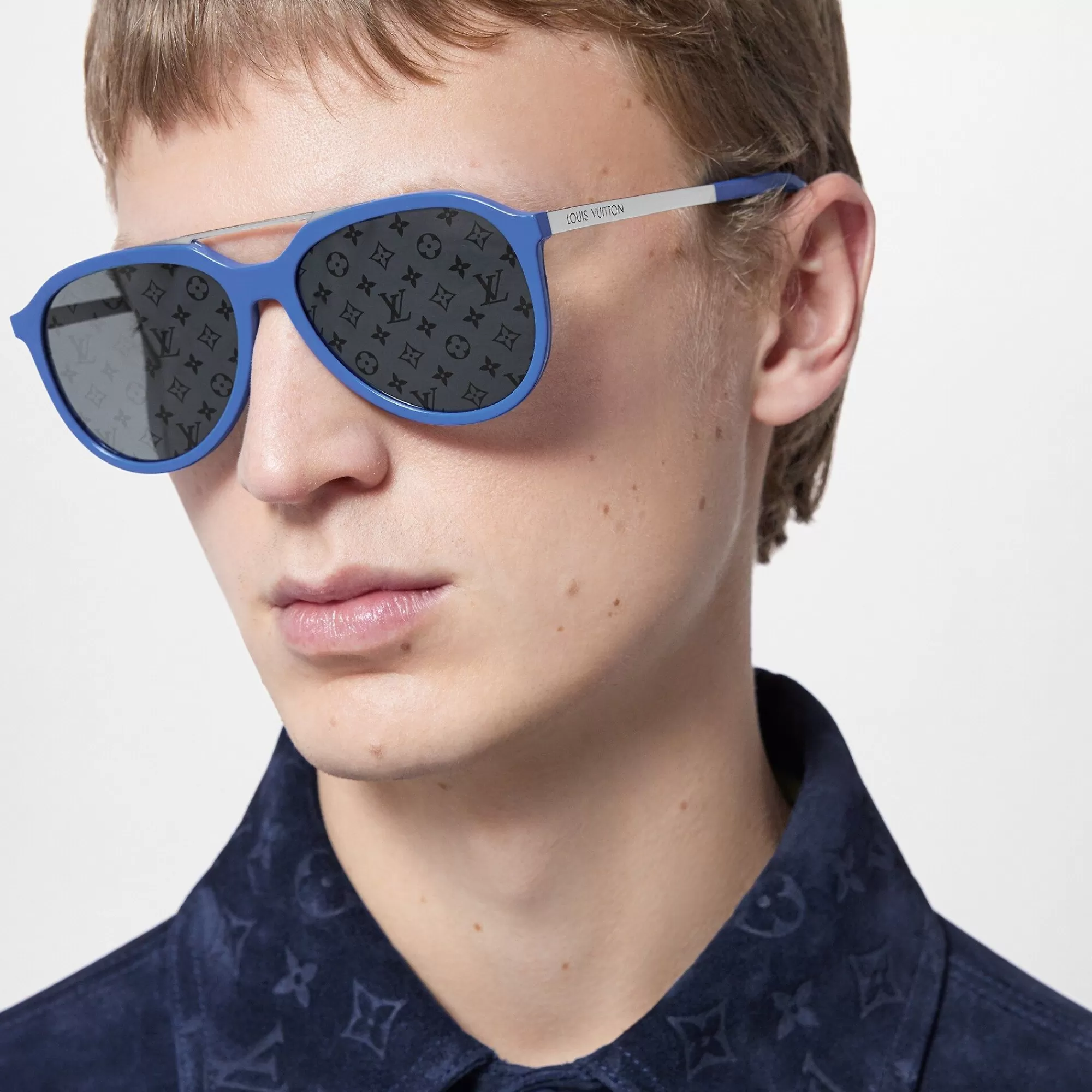 Clearance Louis Vuitton Mix It Up Round Sunglasses Blue