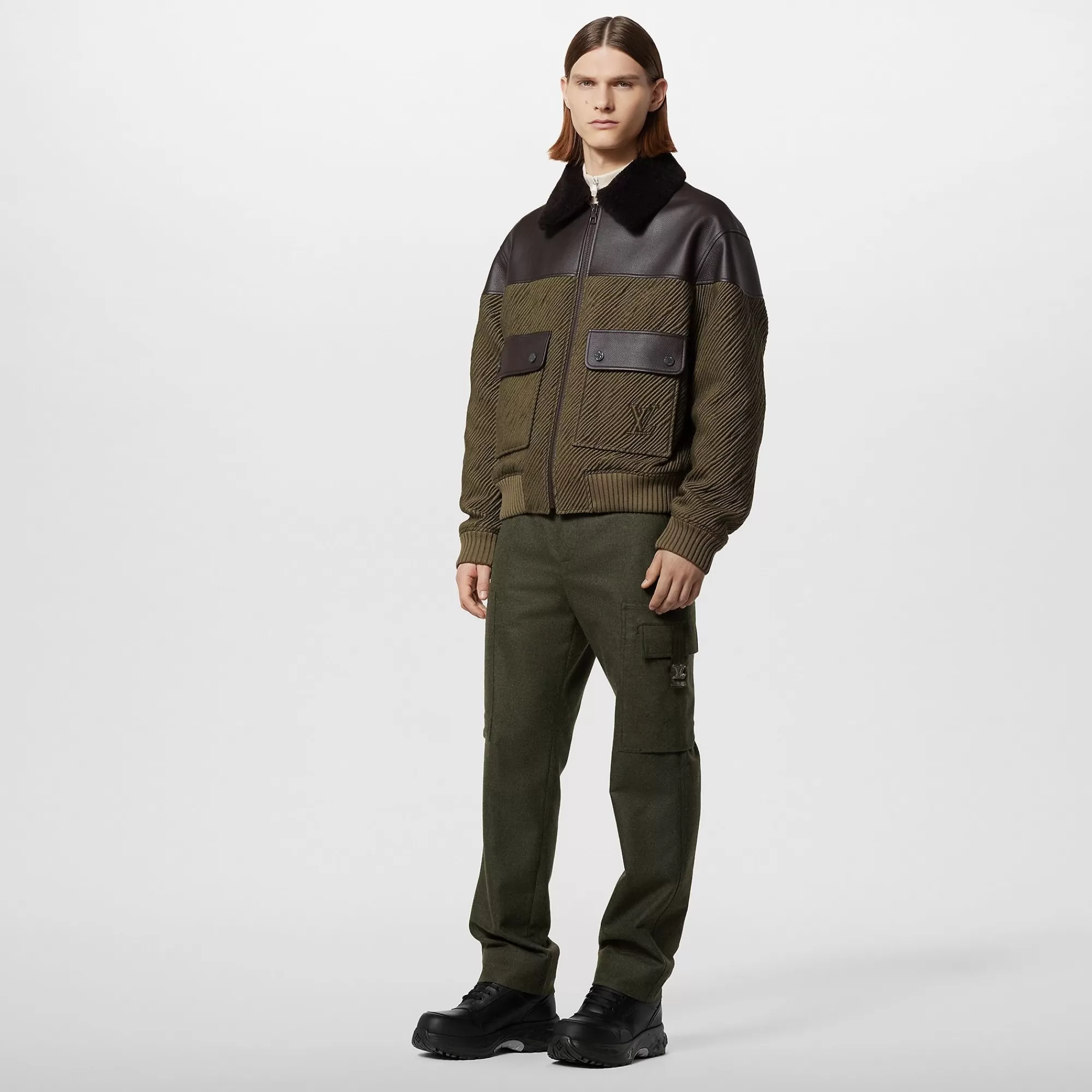 Discount Louis Vuitton Mix Leather Blouson