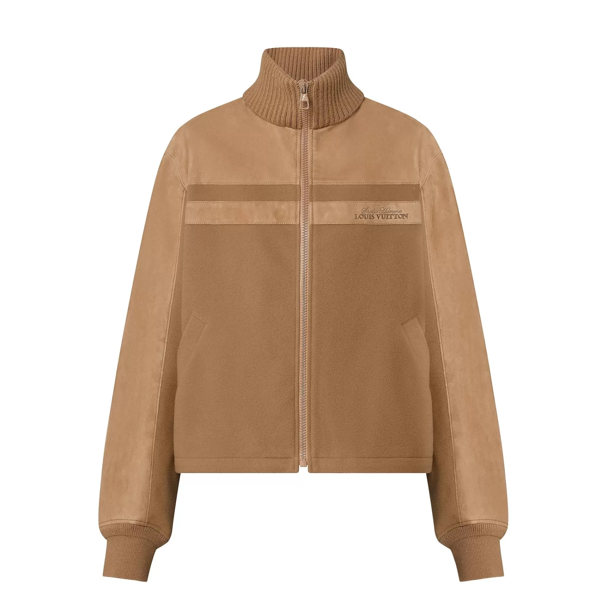 New Louis Vuitton Mixed Material Leather Teddy Blouson