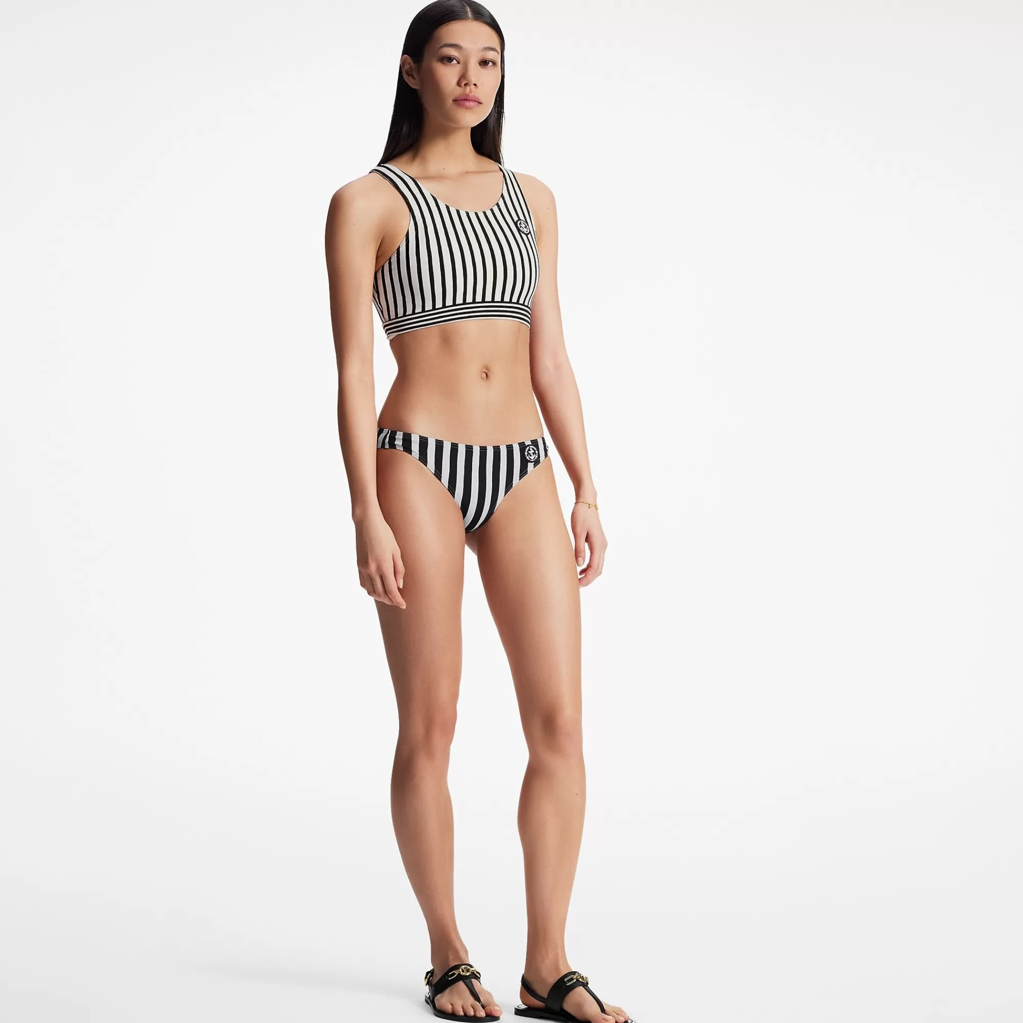 Clearance Louis Vuitton Mixed Stripes Sporty Bikini Top