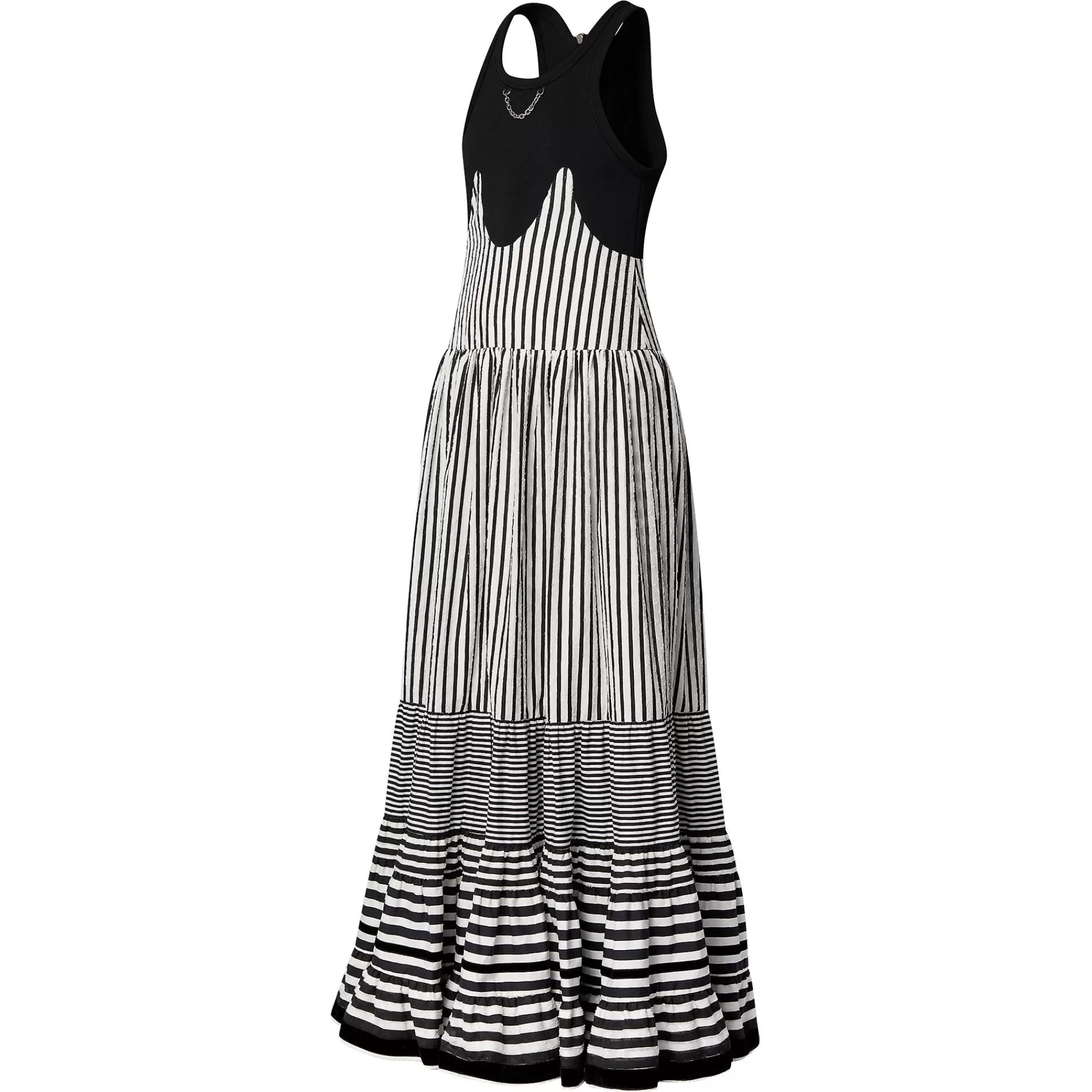 Outlet Louis Vuitton Mixed Stripes Tiered Dress