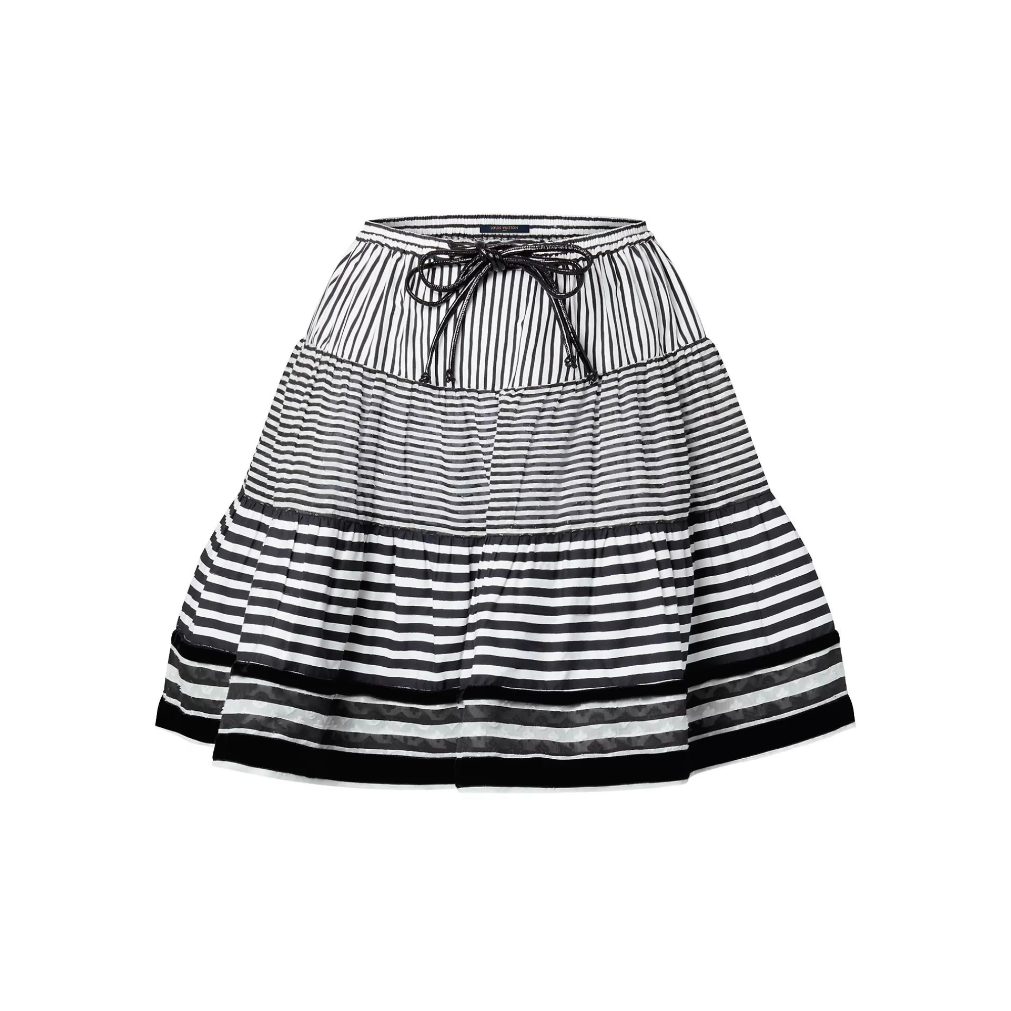 Hot Louis Vuitton Mixed Stripes Tiered Mini Skirt