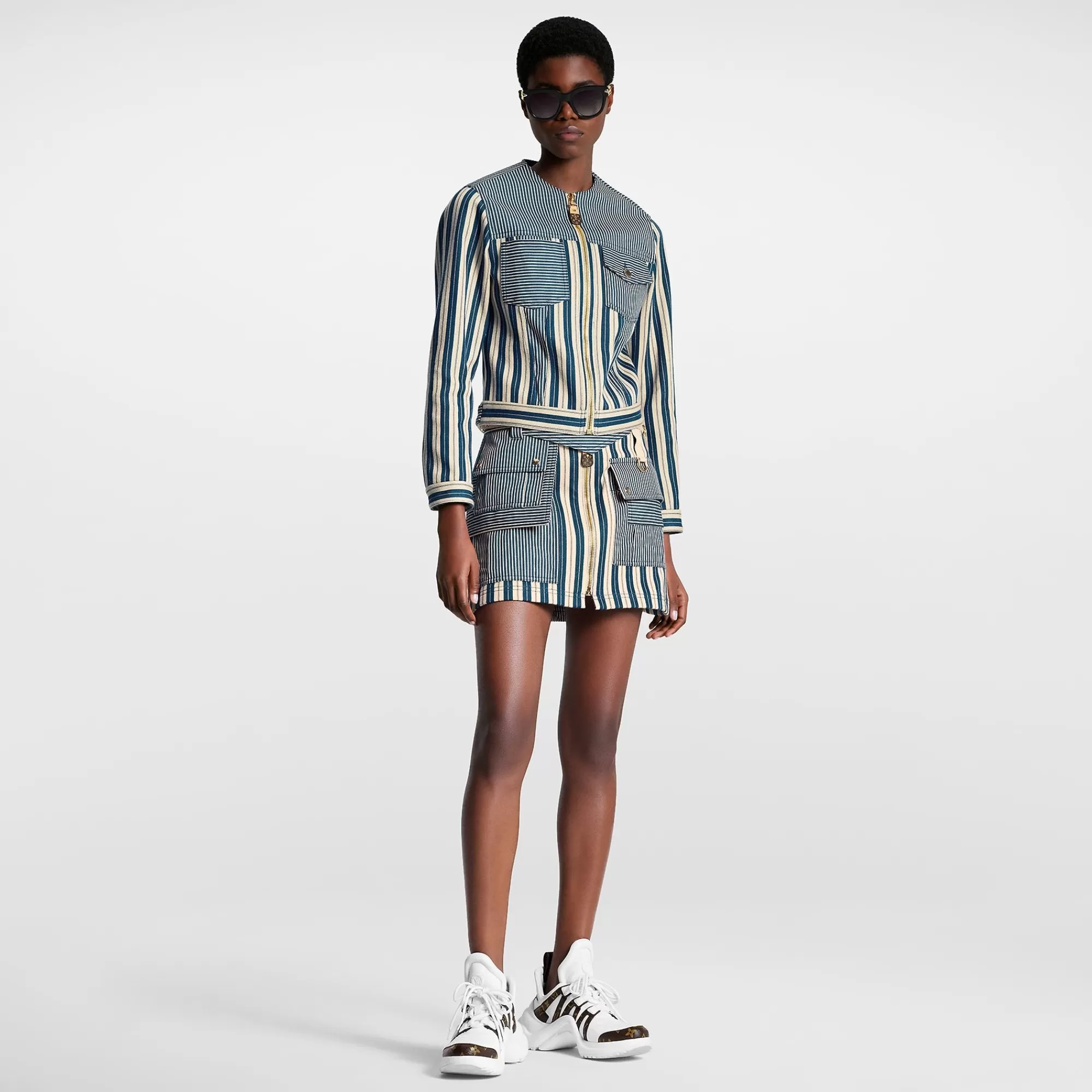 Clearance Louis Vuitton Mixed Stripes Utility Mini Skirt