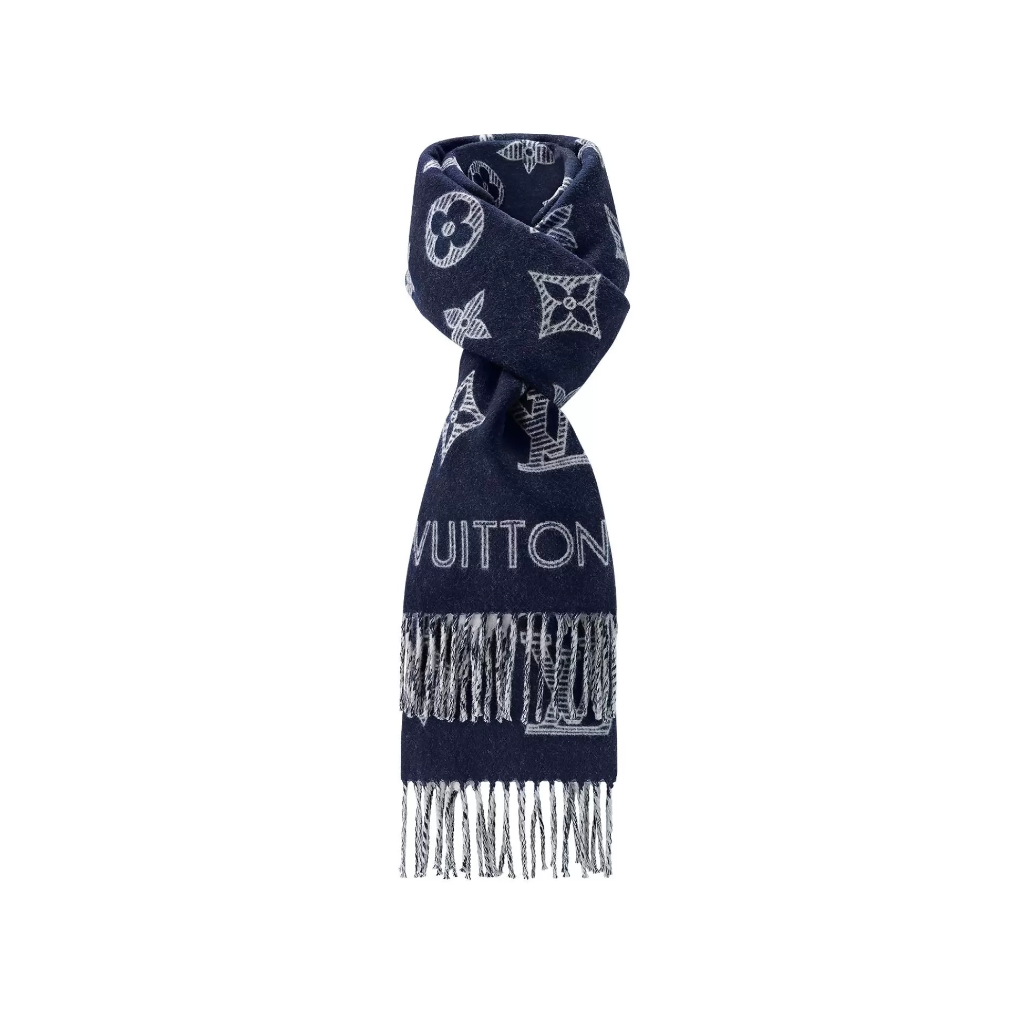 Clearance Louis Vuitton Mng Shadow Scarf Navy Blue