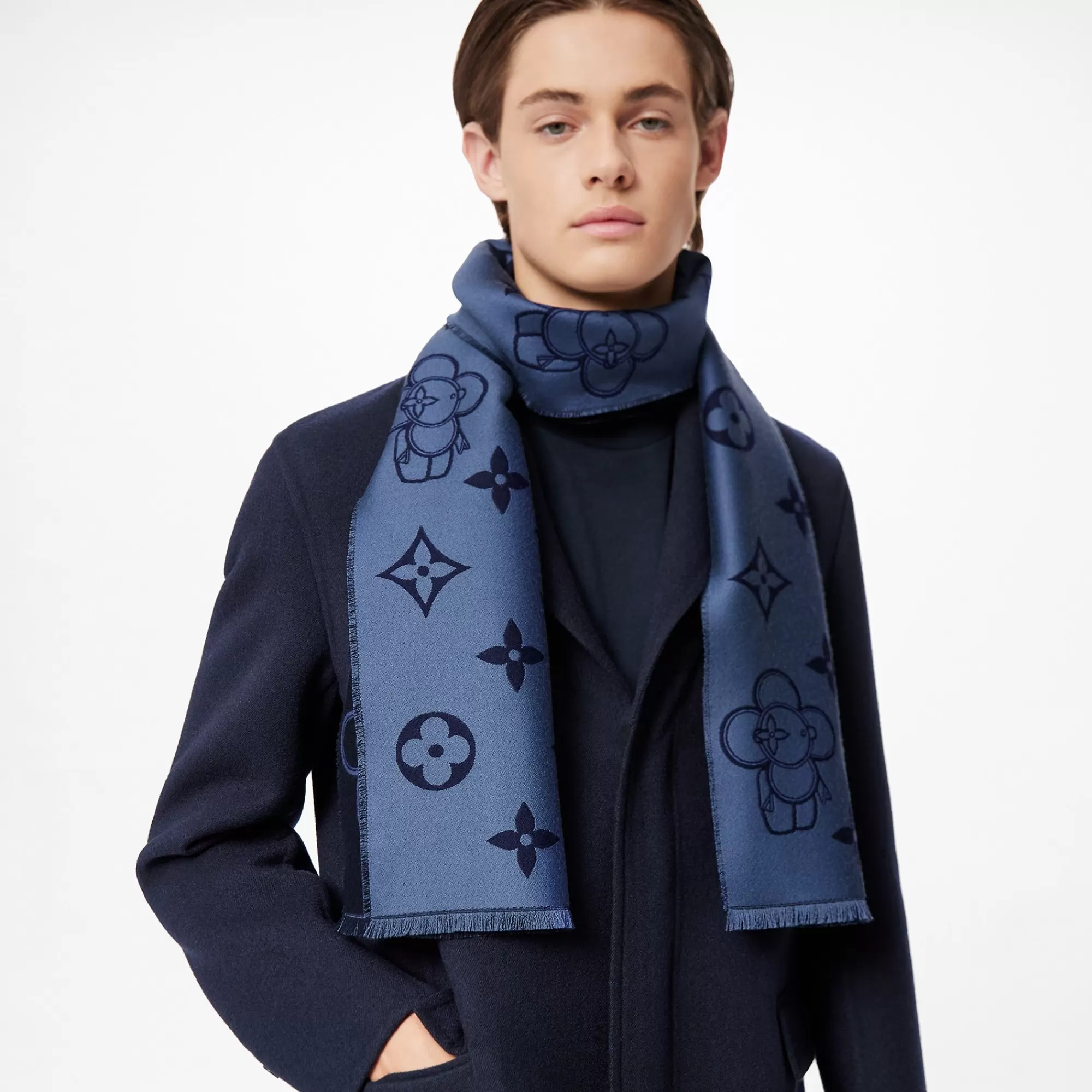New Louis Vuitton Mng Vivienne Scarf Navy