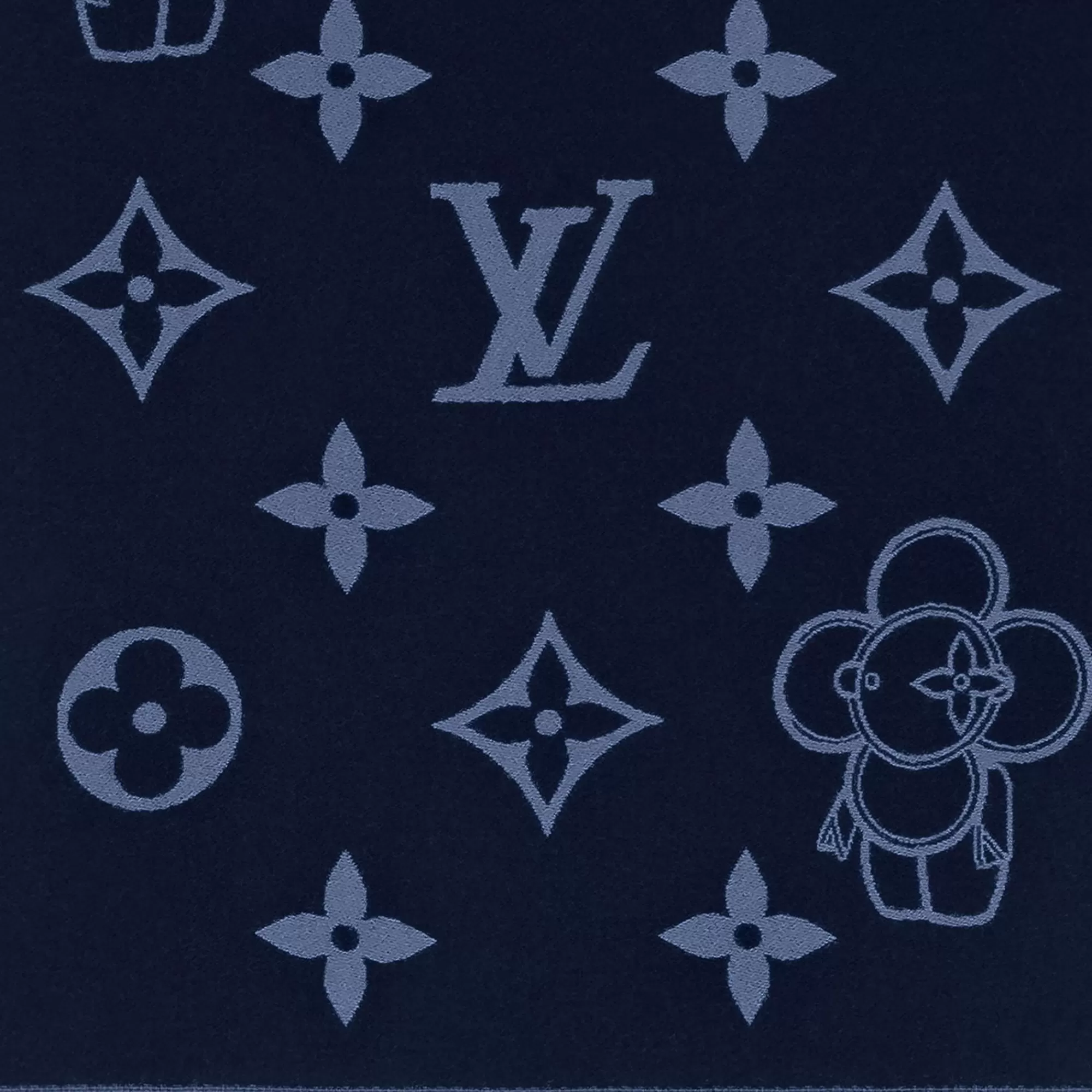 New Louis Vuitton Mng Vivienne Scarf Navy