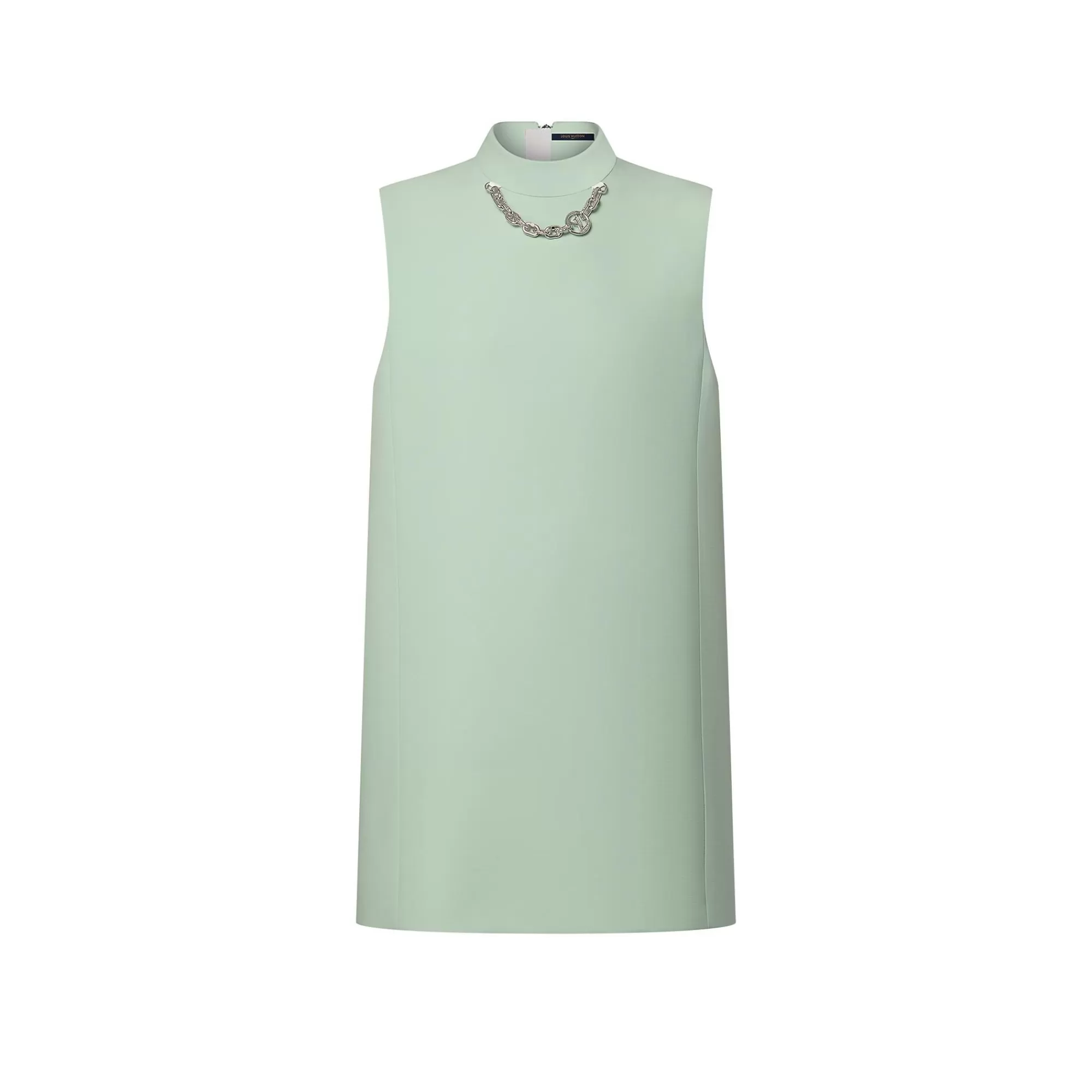 Shop Louis Vuitton Mock-Neck Straight Dress Almond