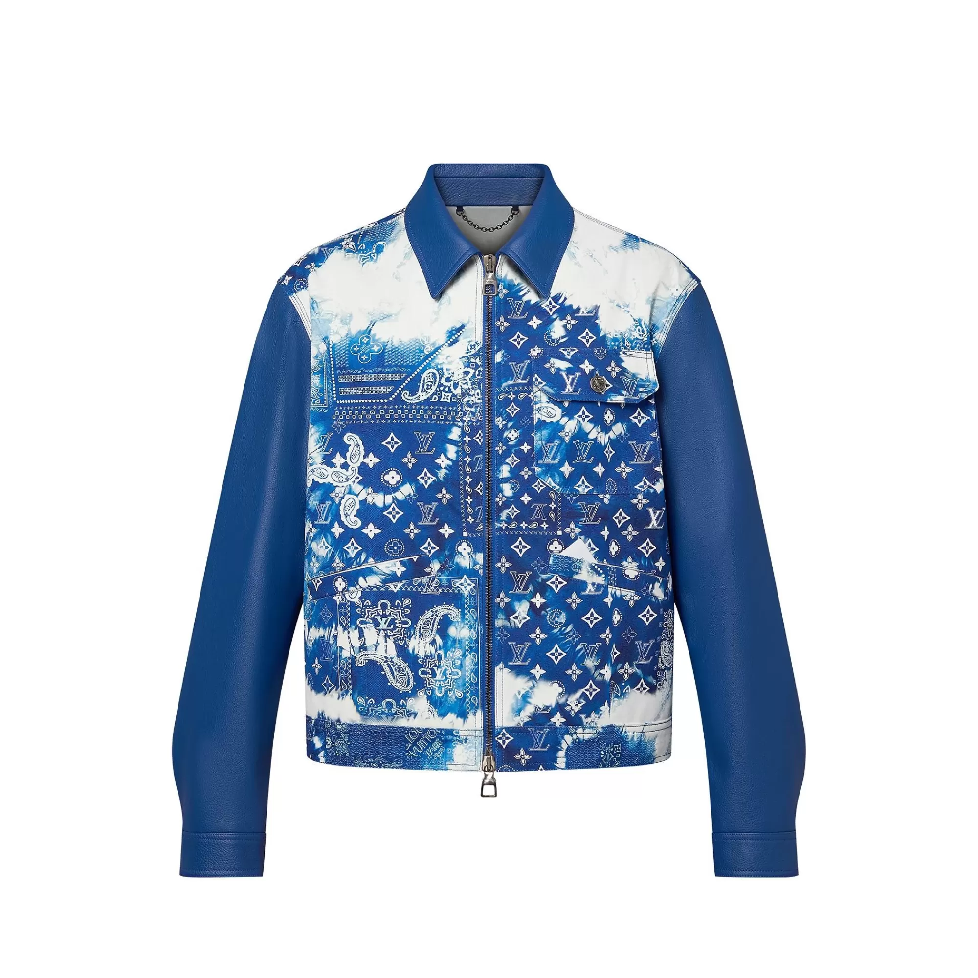 Clearance Louis Vuitton Monogram Bandana Mix Leather Denim Blouson