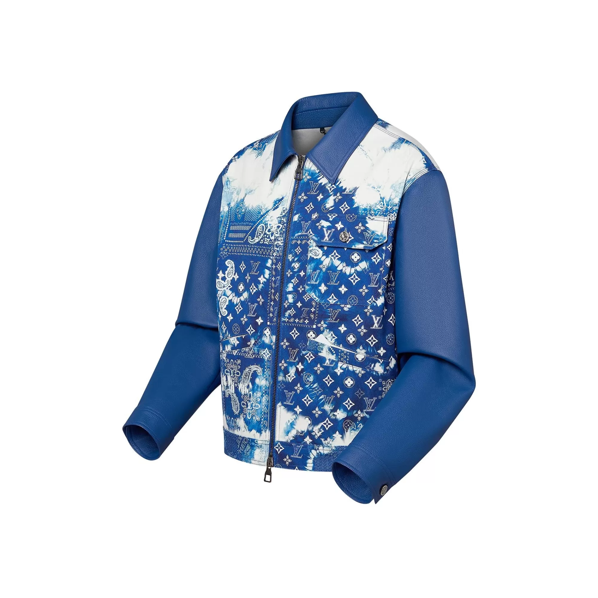 Clearance Louis Vuitton Monogram Bandana Mix Leather Denim Blouson