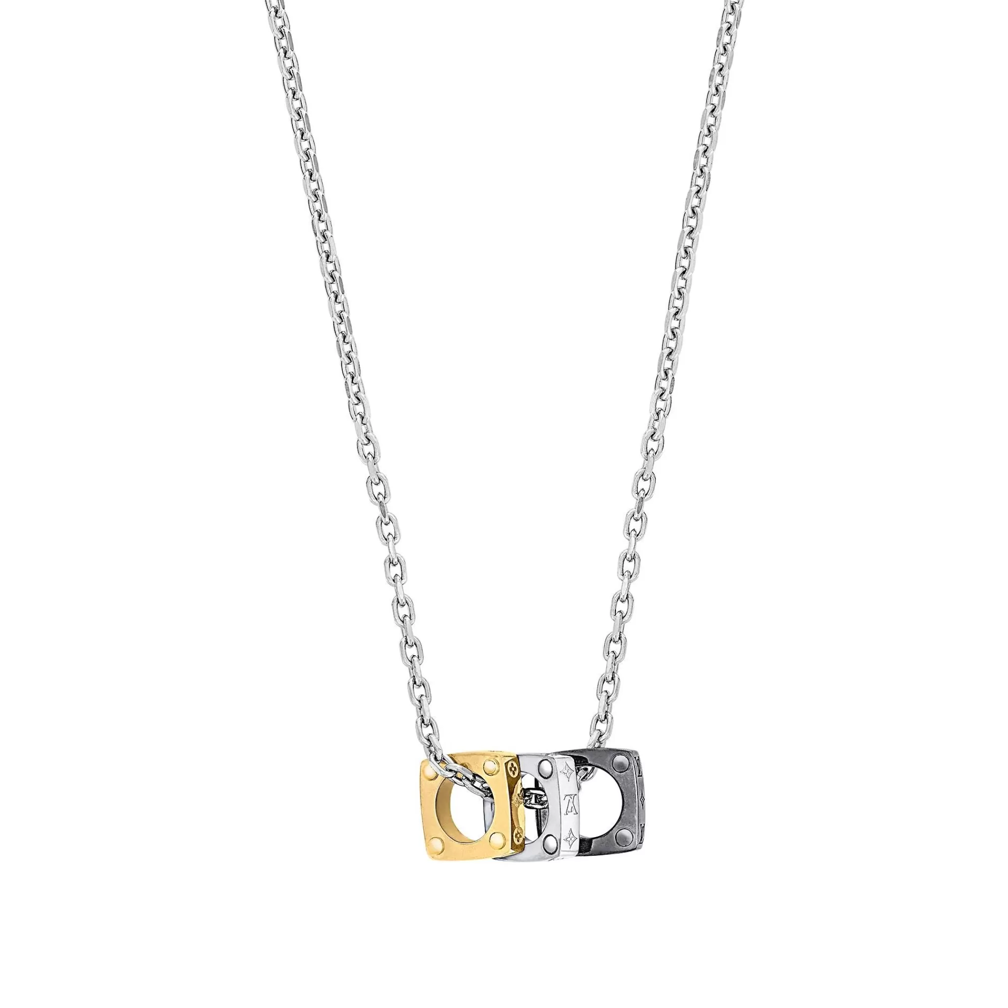 Online Louis Vuitton Monogram Bold Necklace Gold Silver