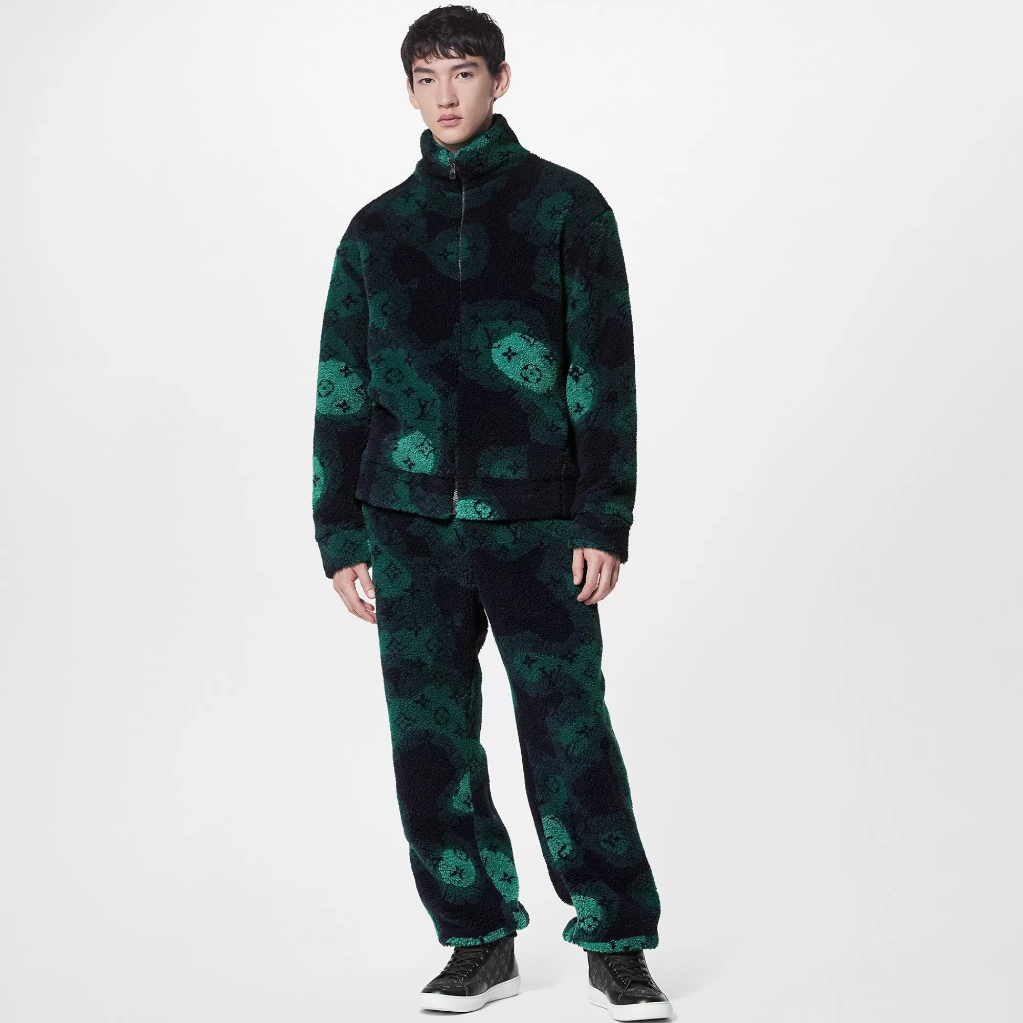 Clearance Louis Vuitton Monogram Camo Fleece Jogpants