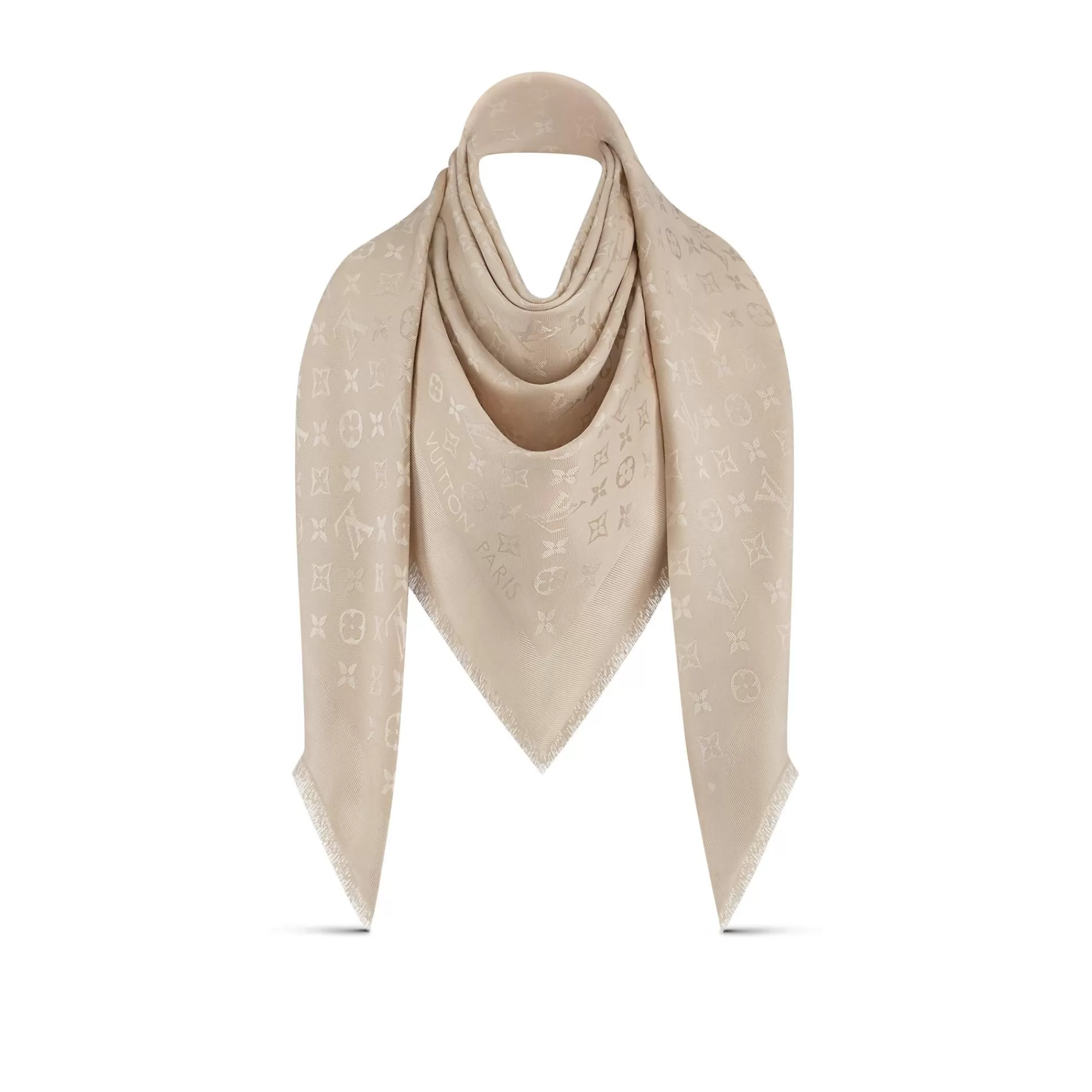 Fashion Louis Vuitton Monogram Classic Shawl Ivory