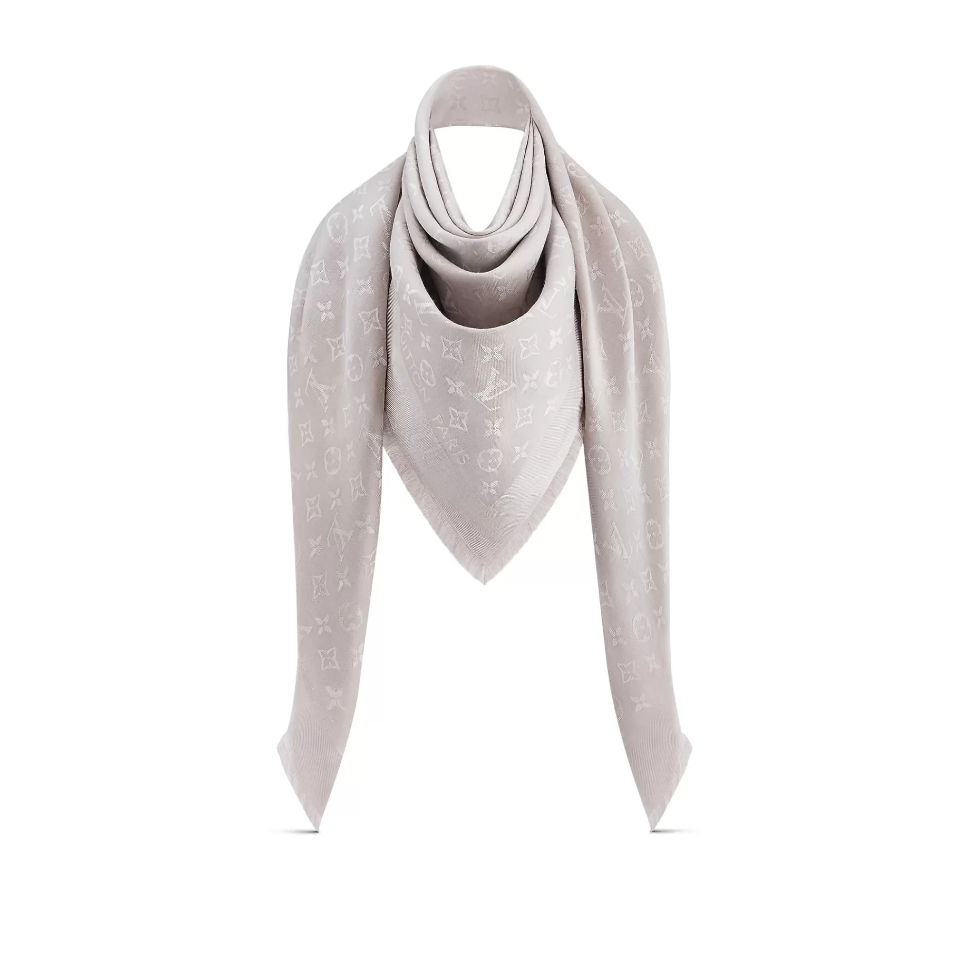 Flash Sale Louis Vuitton Monogram Classic Shawl Pearl Grey