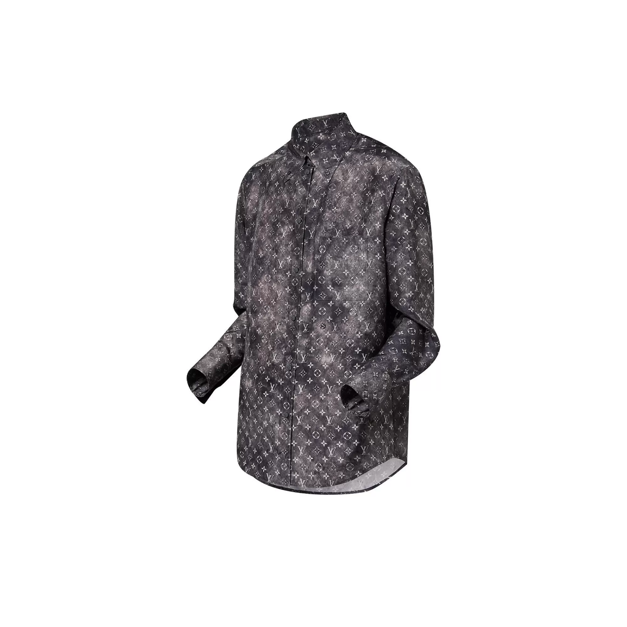 Hot Louis Vuitton Monogram Cloud Shirt Dark Grey