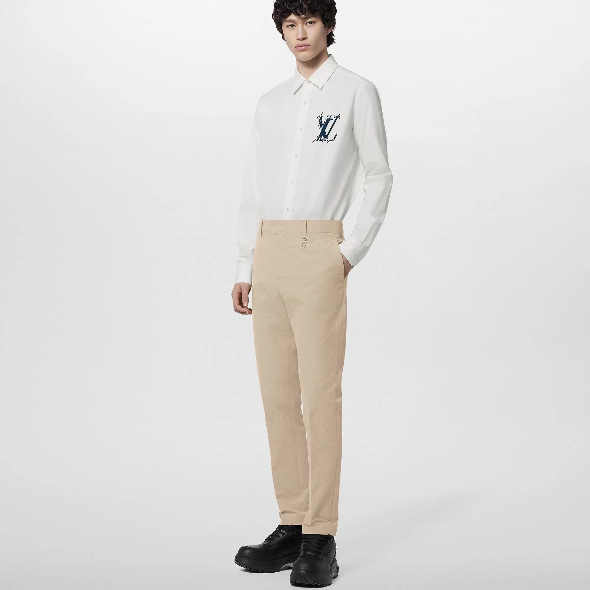 Best Sale Louis Vuitton Monogram Cotton Cigarette Pants Light Brown