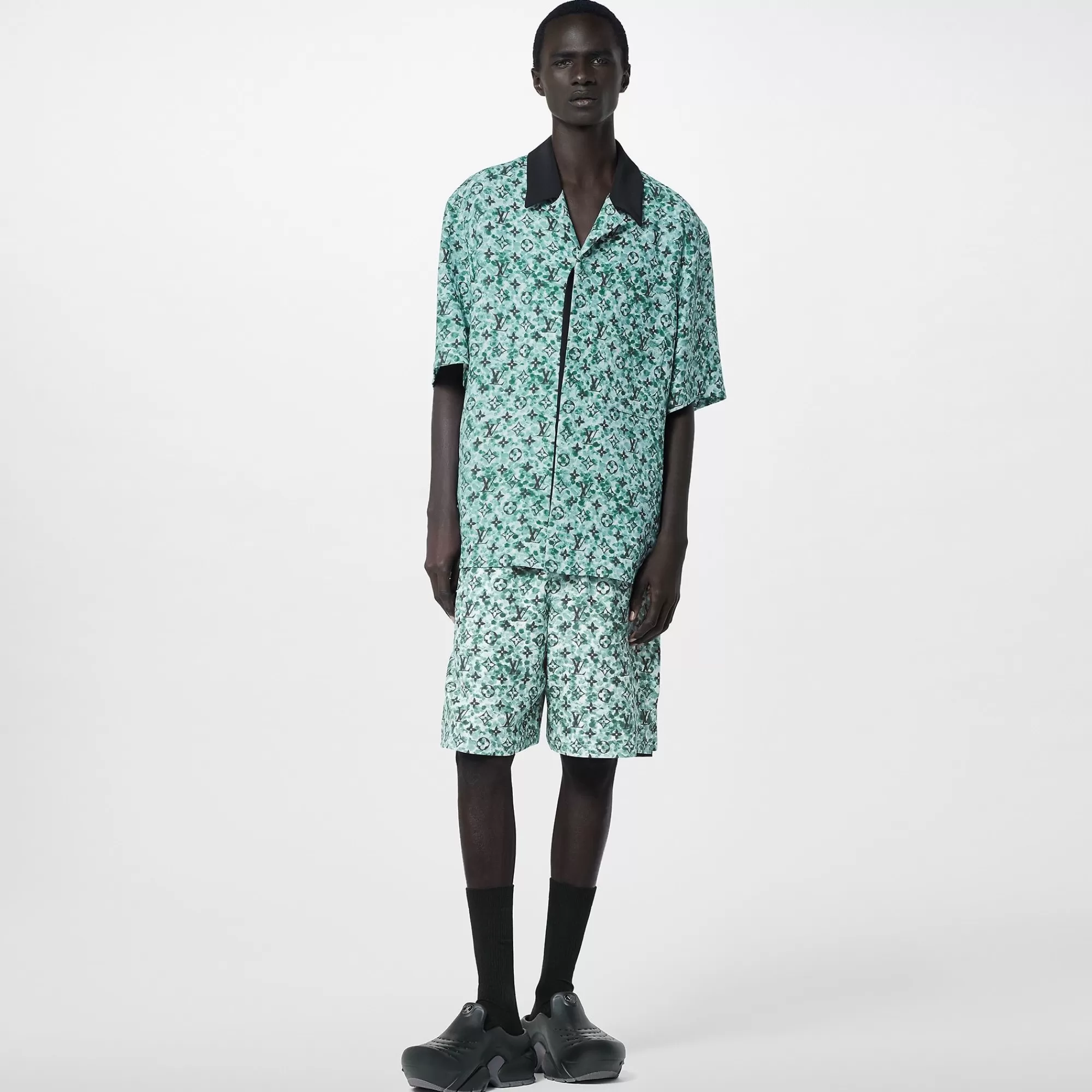 Discount Louis Vuitton Monogram Crepe Short-Sleeved Shirt