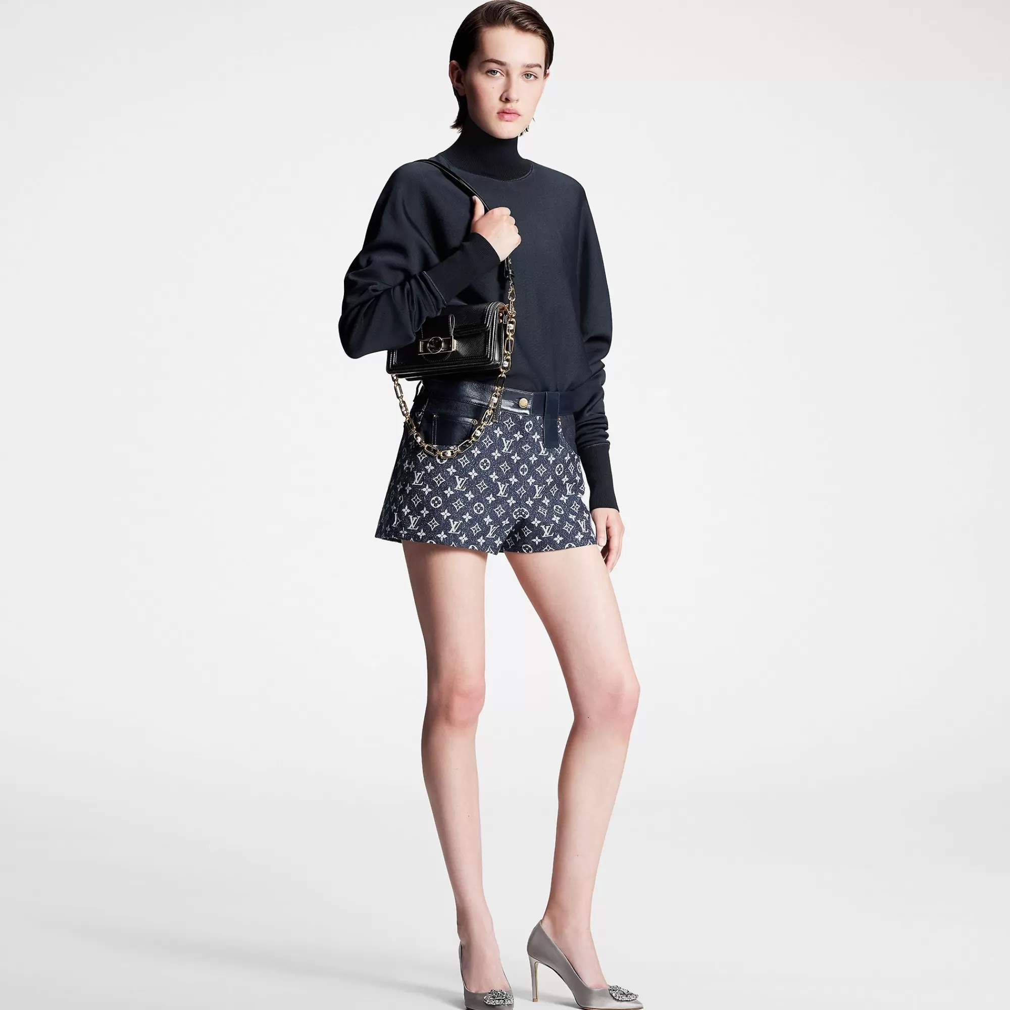 Outlet Louis Vuitton Monogram Denim Mini Shorts