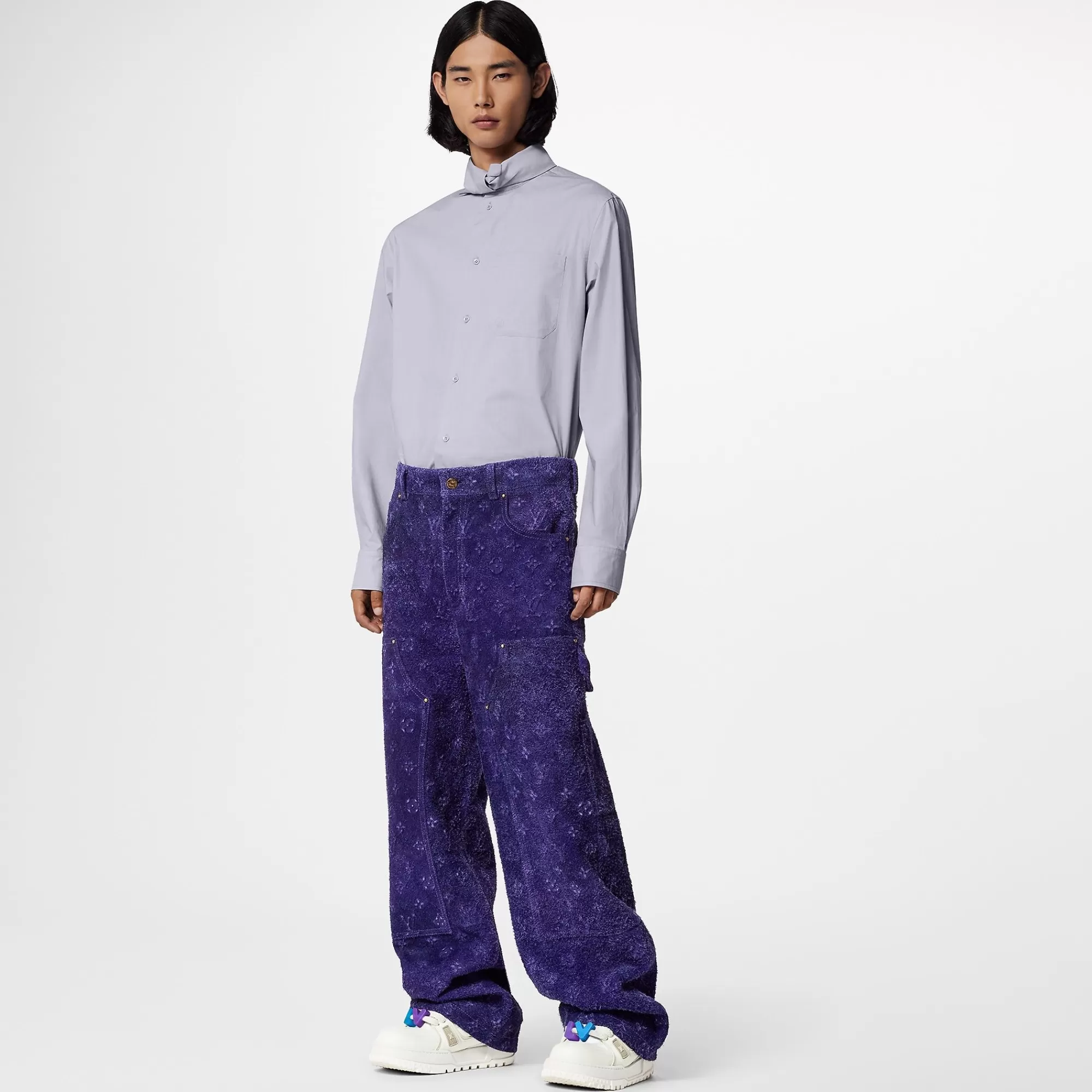 Hot Louis Vuitton Monogram Embossed Suede Carpenter Pants