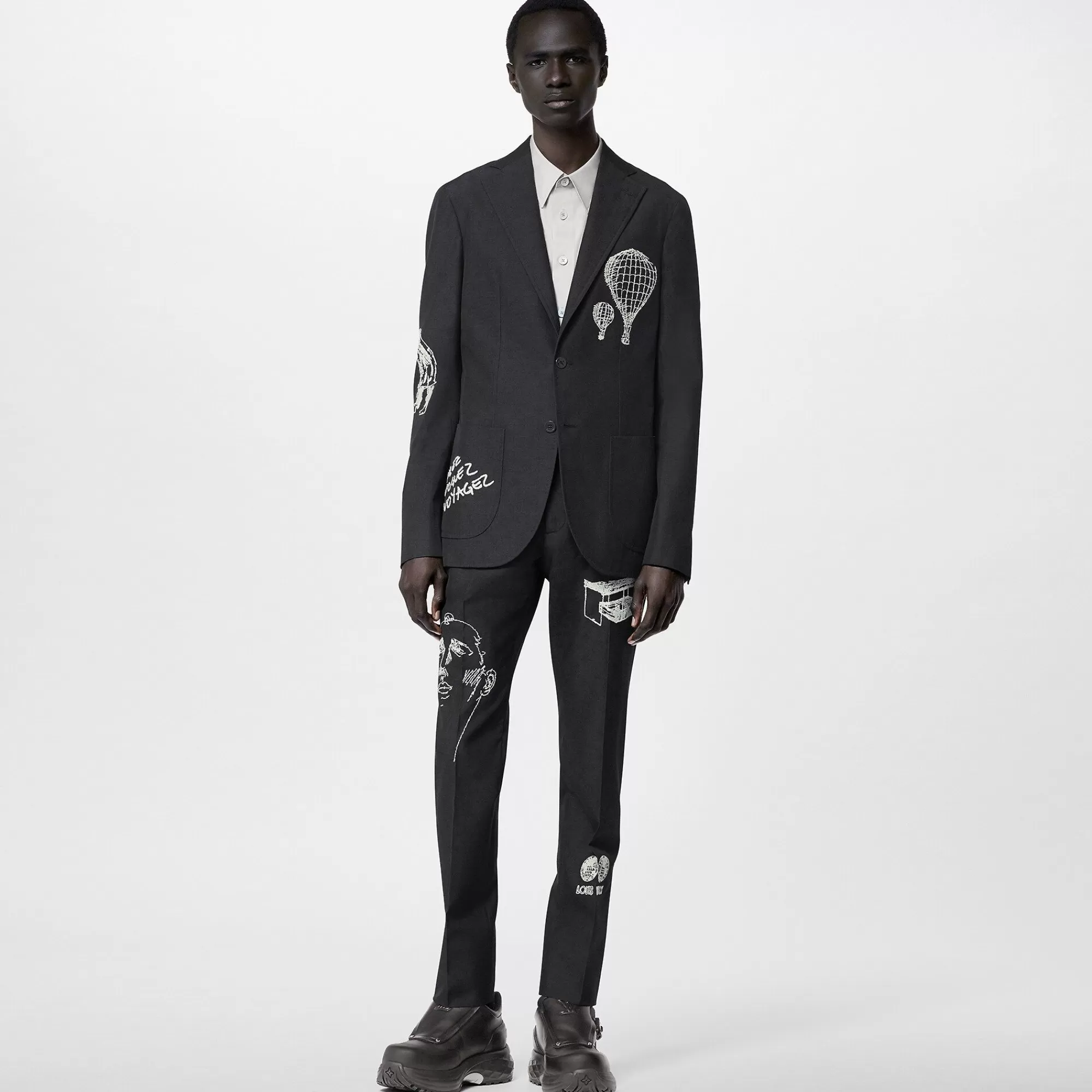 New Louis Vuitton Monogram Embroidered Cigarette Pants