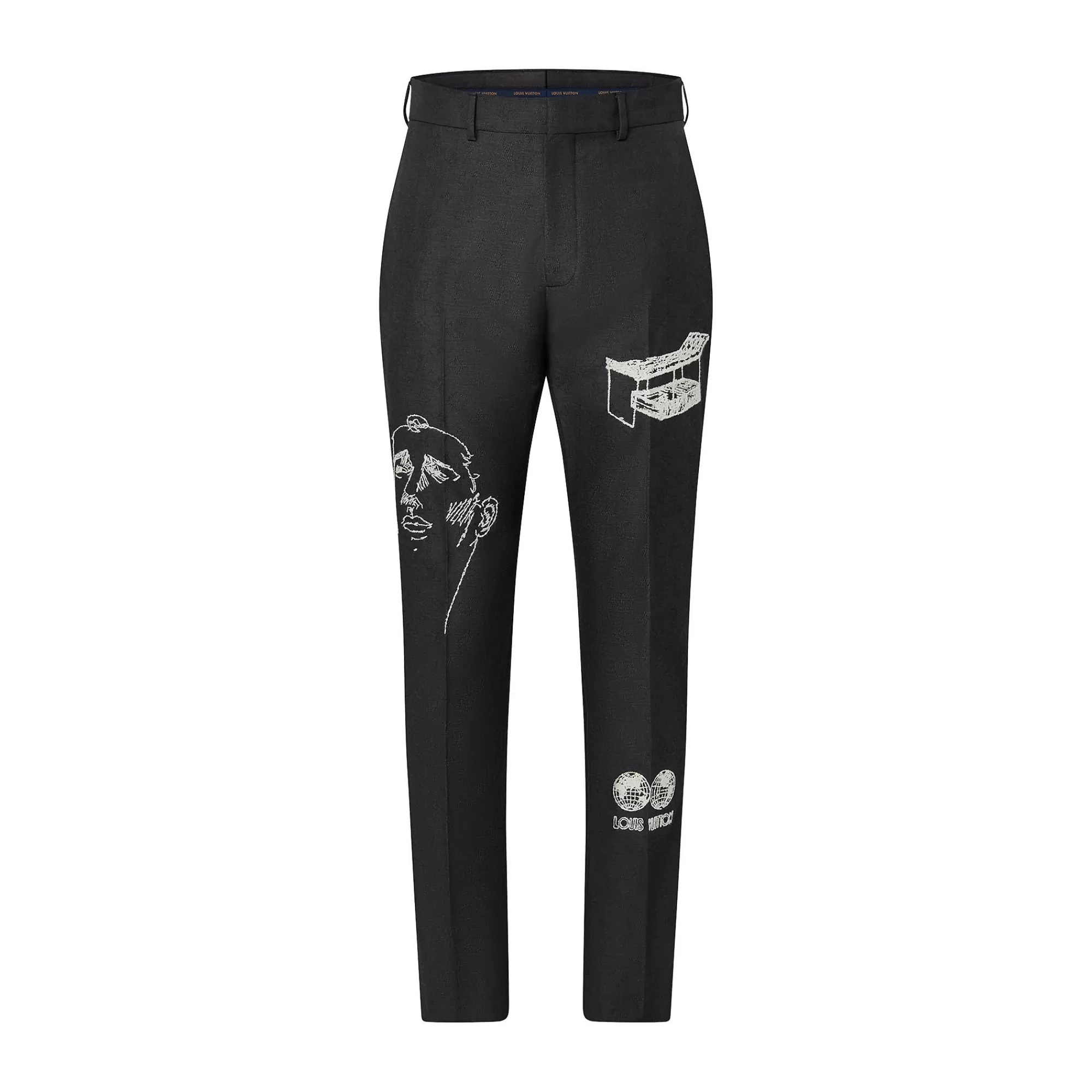 New Louis Vuitton Monogram Embroidered Cigarette Pants